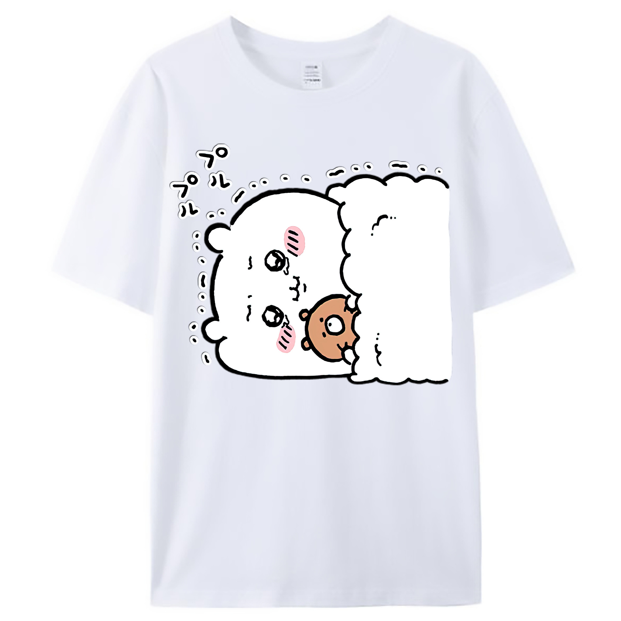 （画像用） ちいかわ ちいかわ Chii-kawa chiikawa レディースカジュアルプリントTシャツ（綿100％）