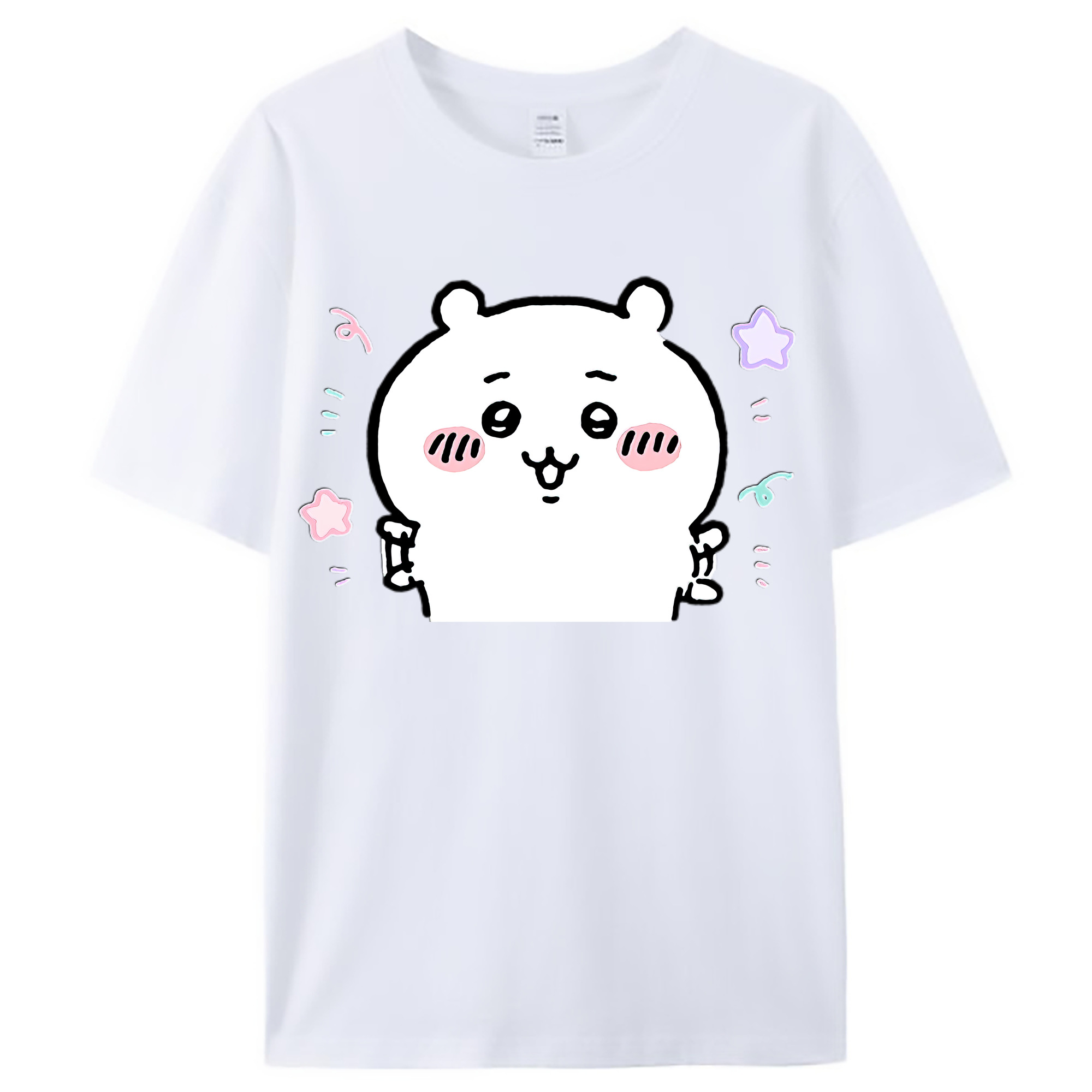（画像用） ちいかわ ちいかわ Chii-kawa chiikawa レディースカジュアルプリントTシャツ（綿100％）