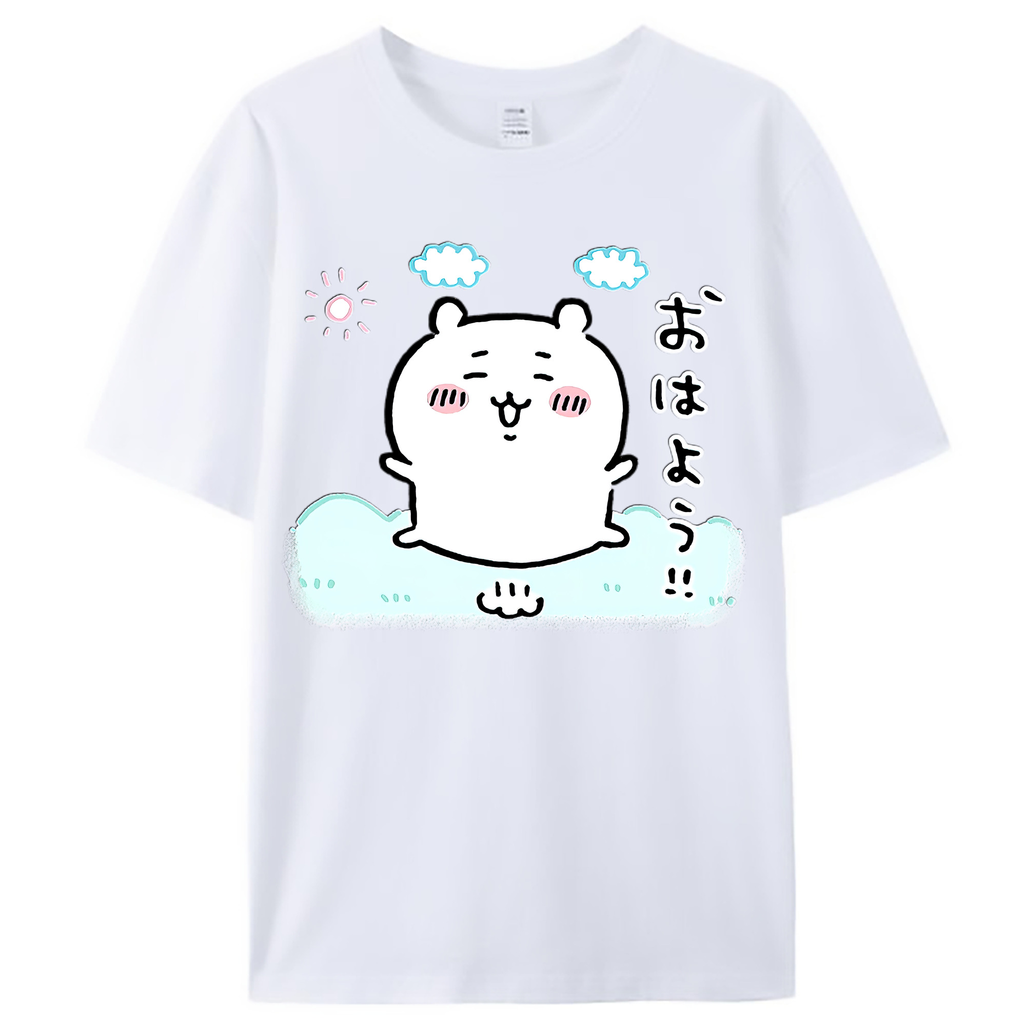 （画像用） ちいかわ ちいかわ Chii-kawa chiikawa レディースカジュアルプリントTシャツ（綿100％）