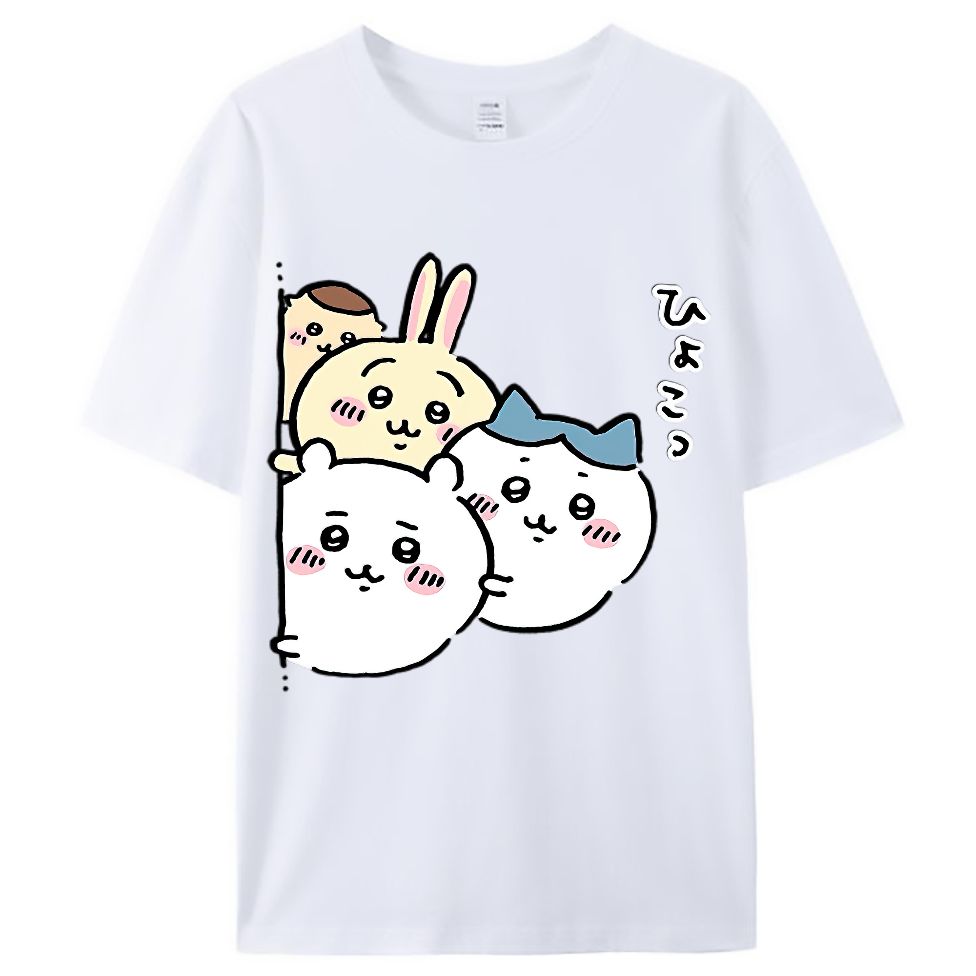 （画像用） ちいかわ ちいかわ Chii-kawa chiikawa レディースカジュアルプリントTシャツ（綿100％）