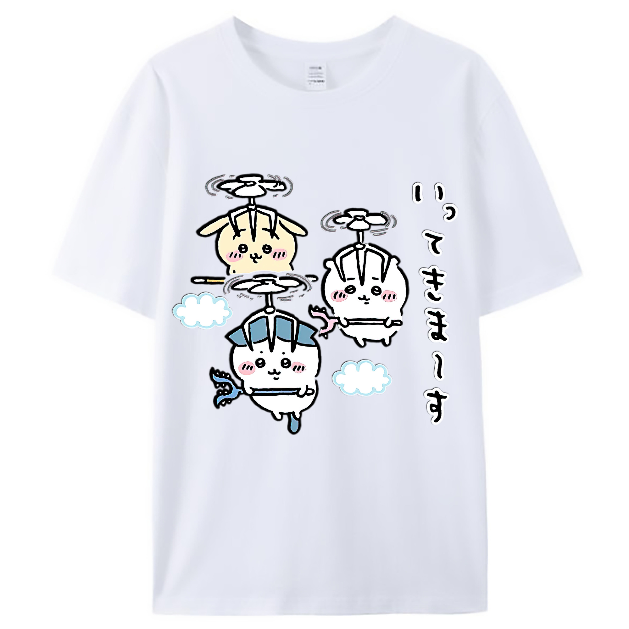 （画像用） ちいかわ ちいかわ Chii-kawa chiikawa レディースカジュアルプリントTシャツ（綿100％）