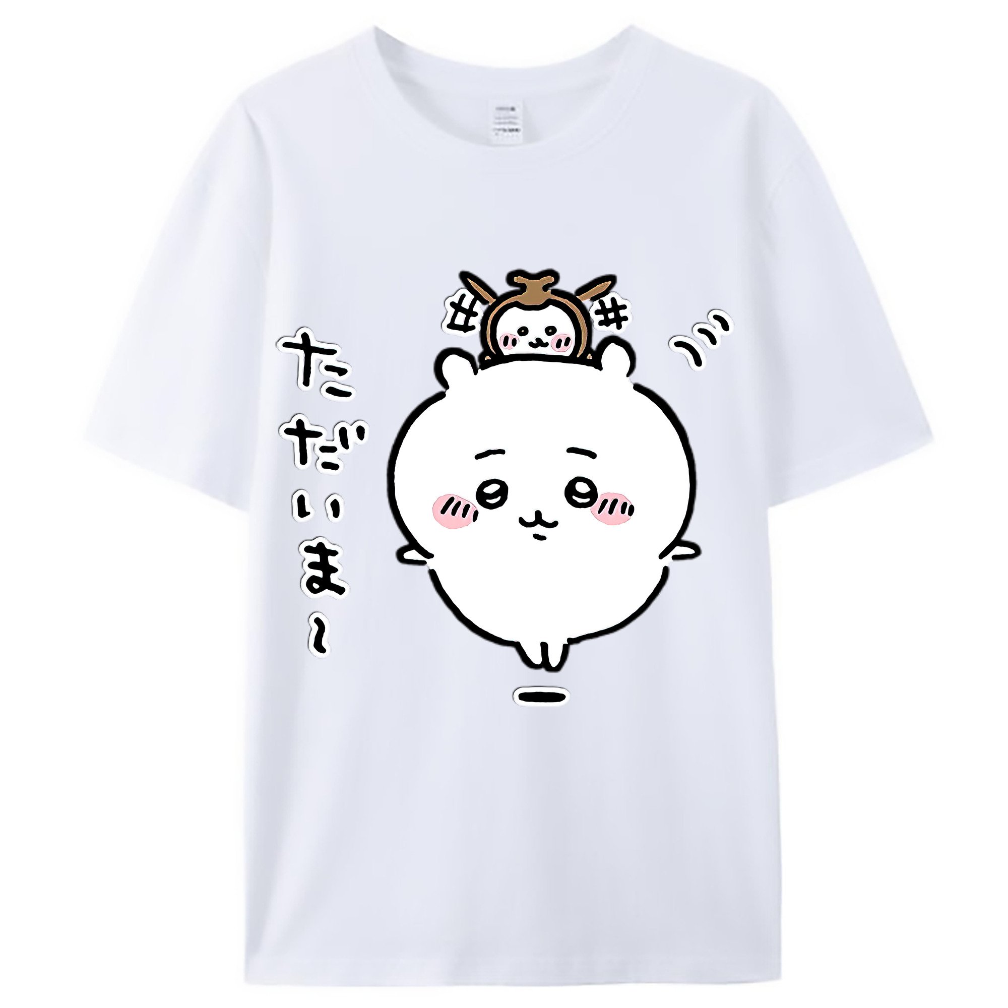 （画像用） ちいかわ ちいかわ Chii-kawa chiikawa レディースカジュアルプリントTシャツ（綿100％）