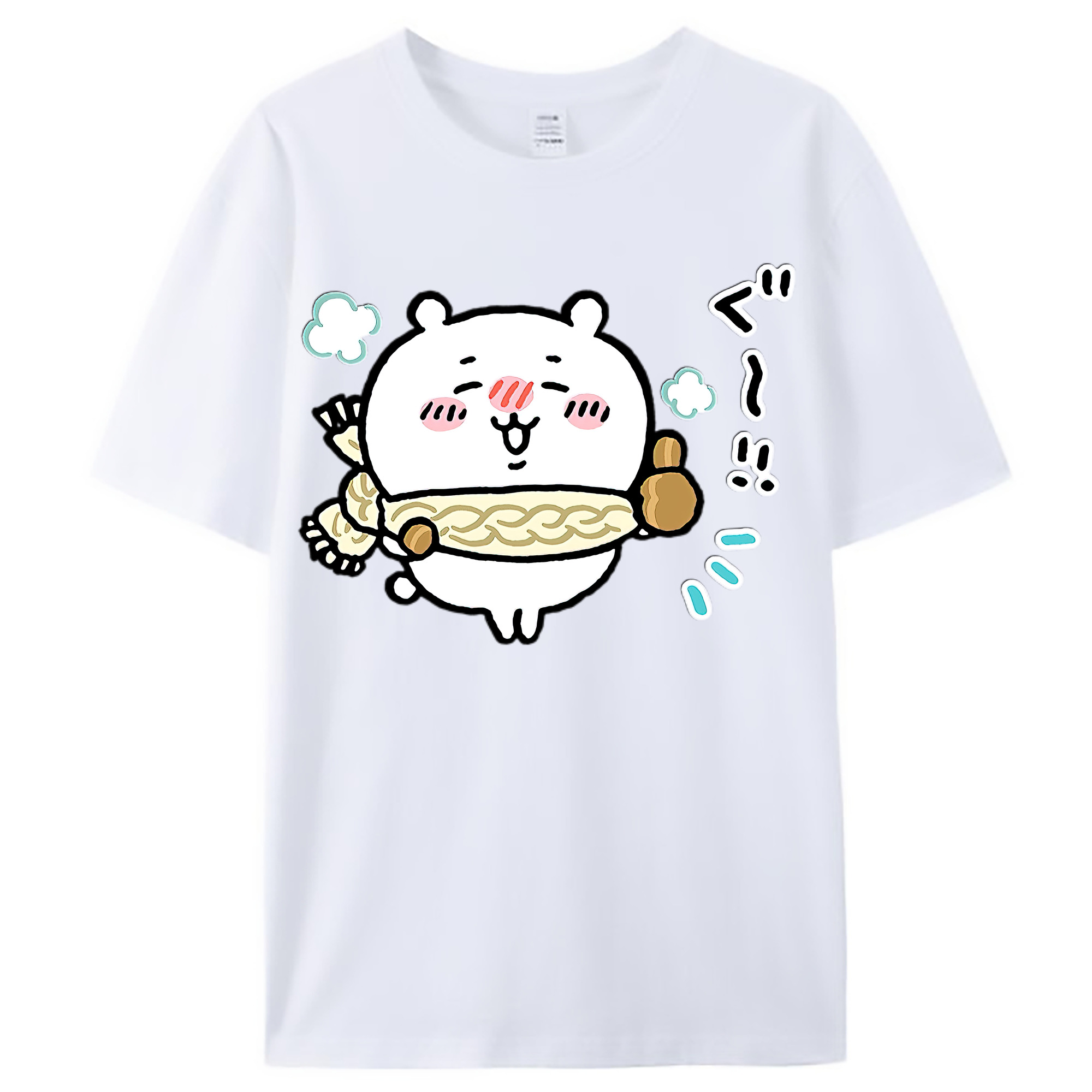 （画像用） ちいかわ ちいかわ Chii-kawa chiikawa レディースカジュアルプリントTシャツ（綿100％）