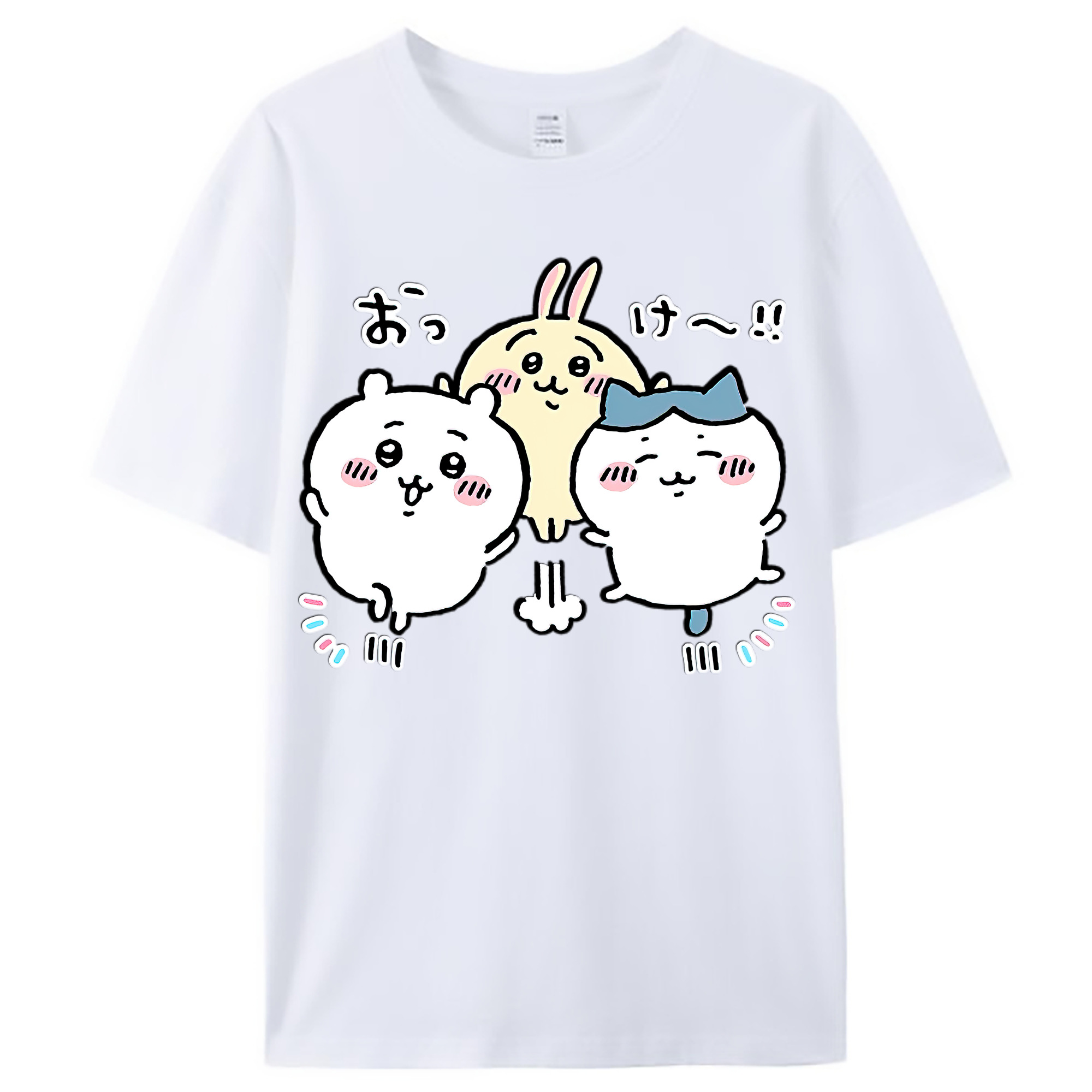 （画像用） ちいかわ ちいかわ Chii-kawa chiikawa レディースカジュアルプリントTシャツ（綿100％）