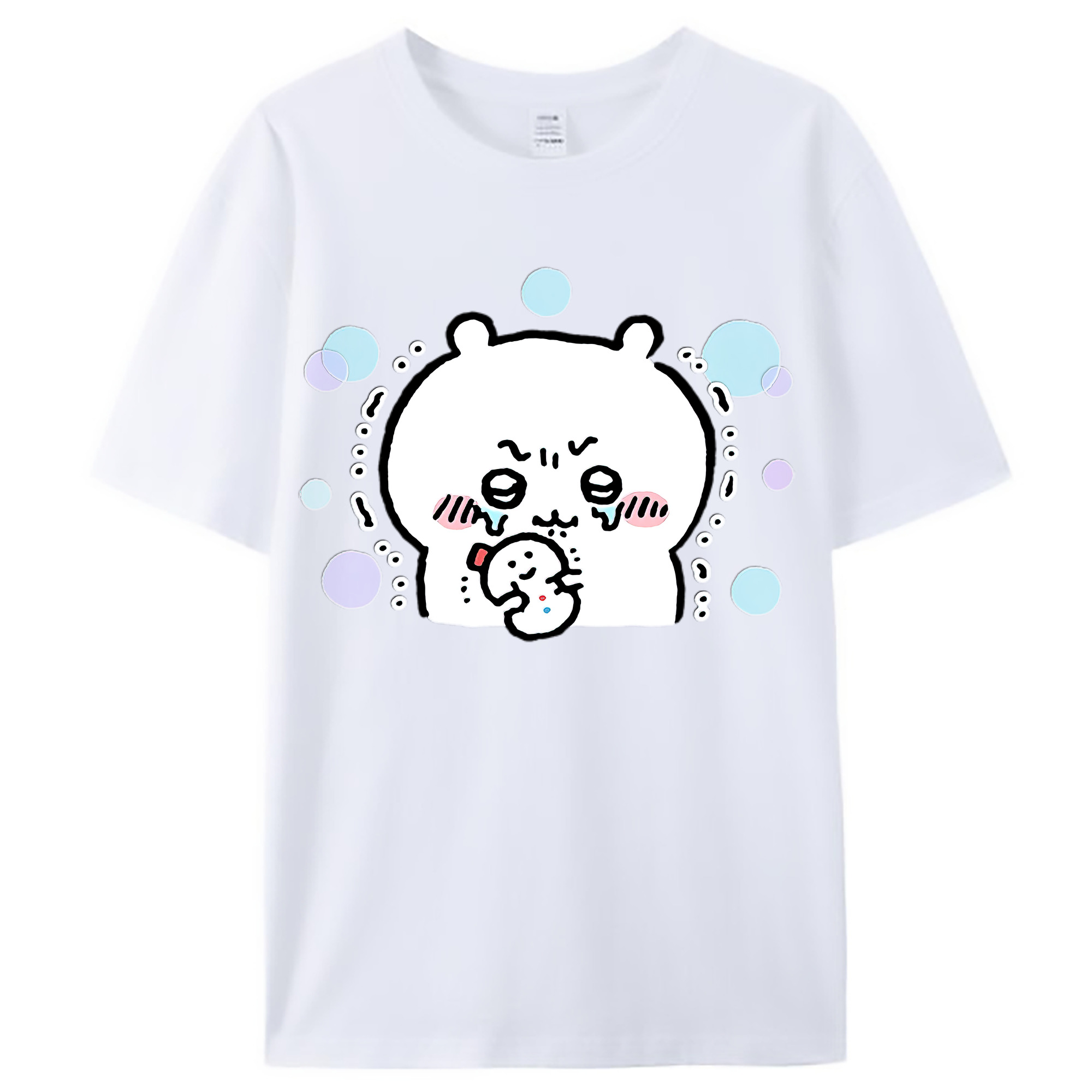 （画像用） ちいかわ ちいかわ Chii-kawa chiikawa レディースカジュアルプリントTシャツ（綿100％）