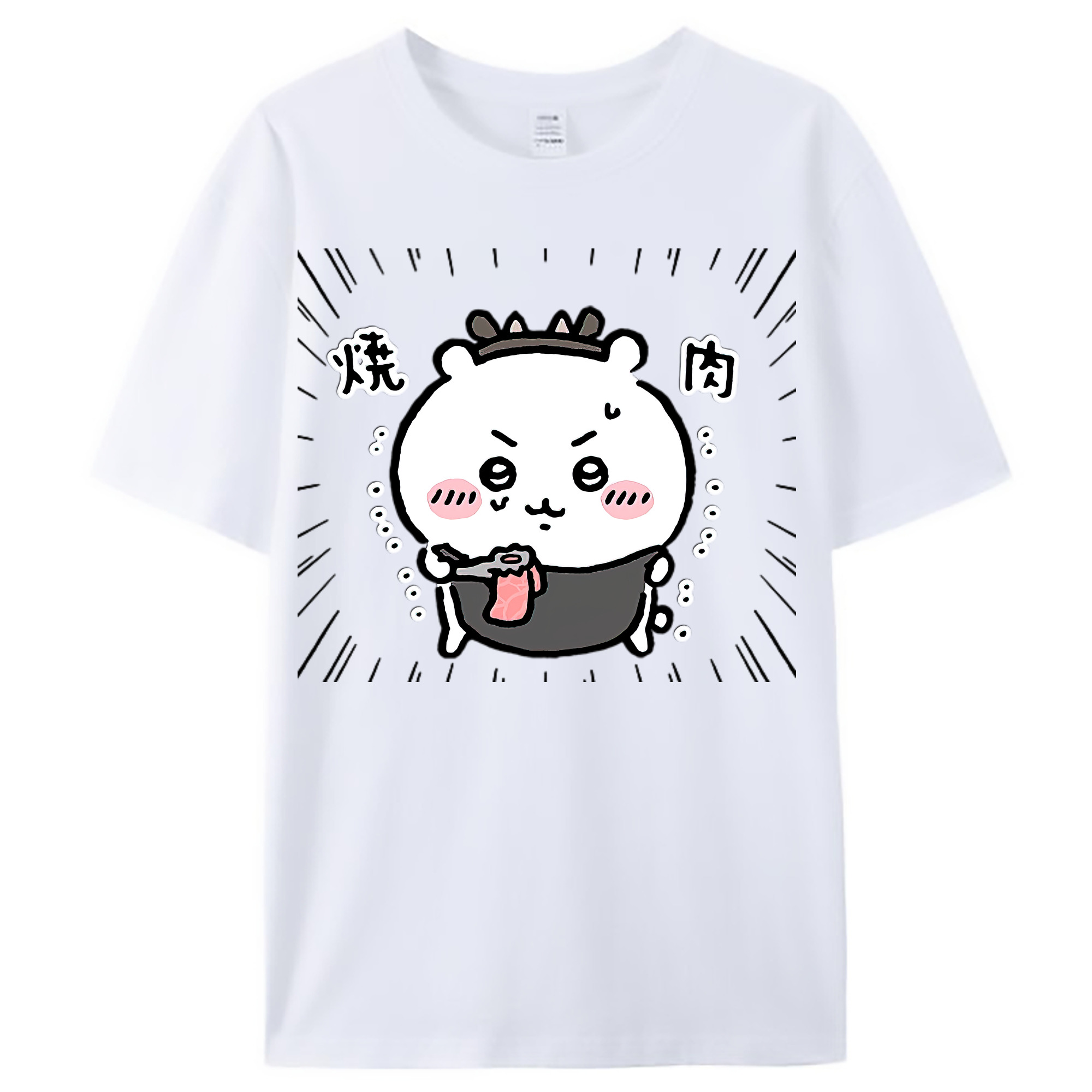 （画像用） ちいかわ ちいかわ Chii-kawa chiikawa レディースカジュアルプリントTシャツ（綿100％）