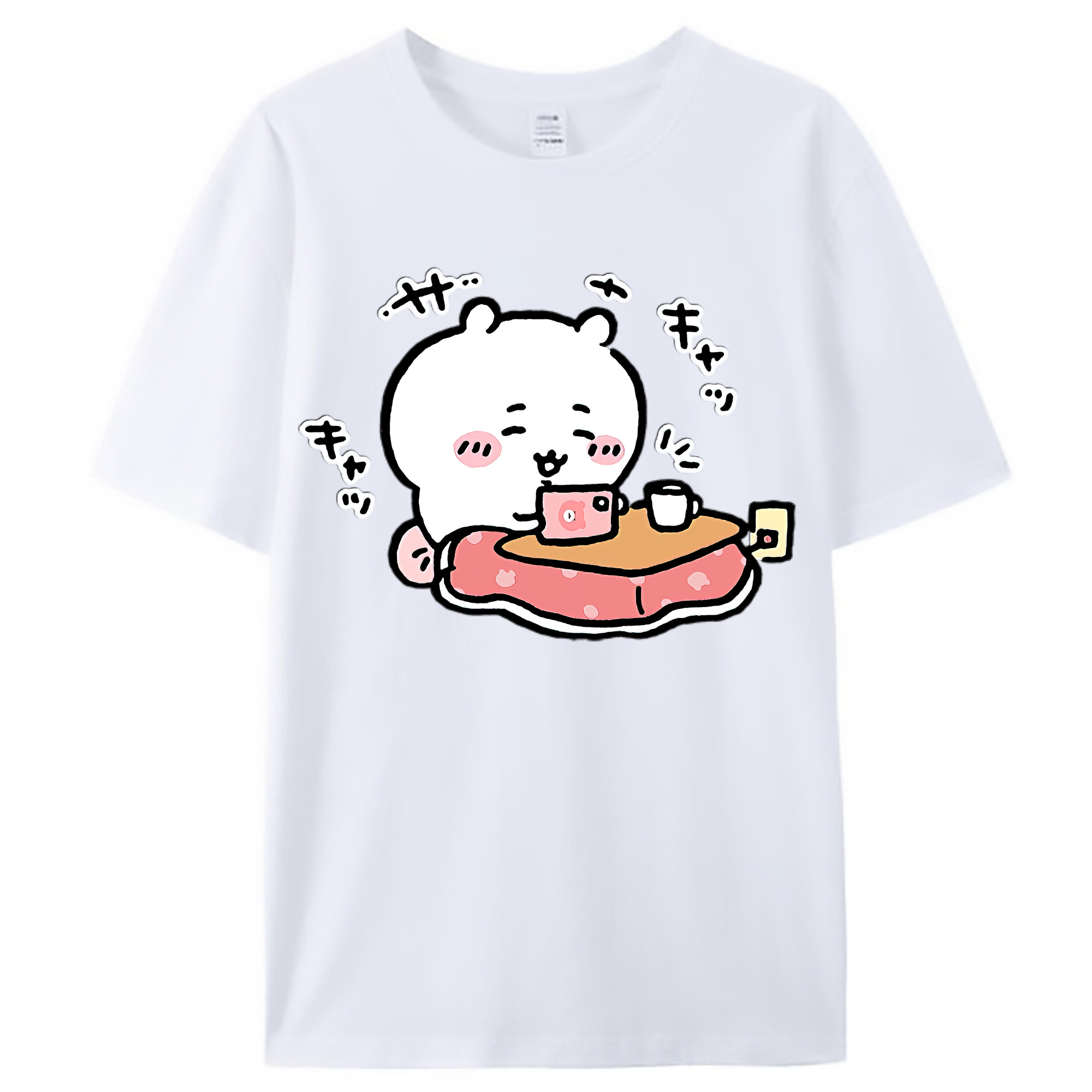 （画像用） ちいかわ ちいかわ Chii-kawa chiikawa レディースカジュアルプリントTシャツ（綿100％）