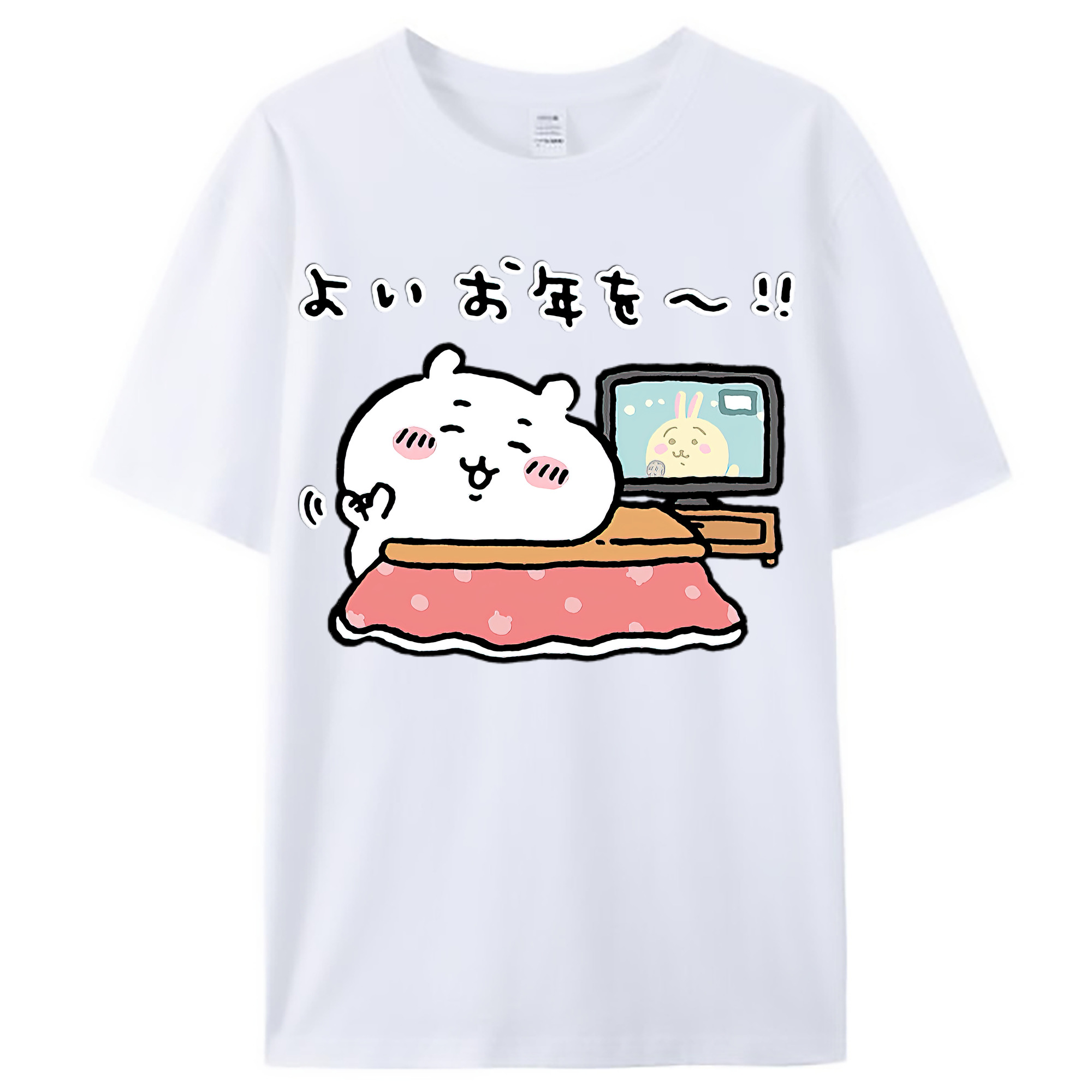 （画像用） ちいかわ ちいかわ Chii-kawa chiikawa レディースカジュアルプリントTシャツ（綿100％）