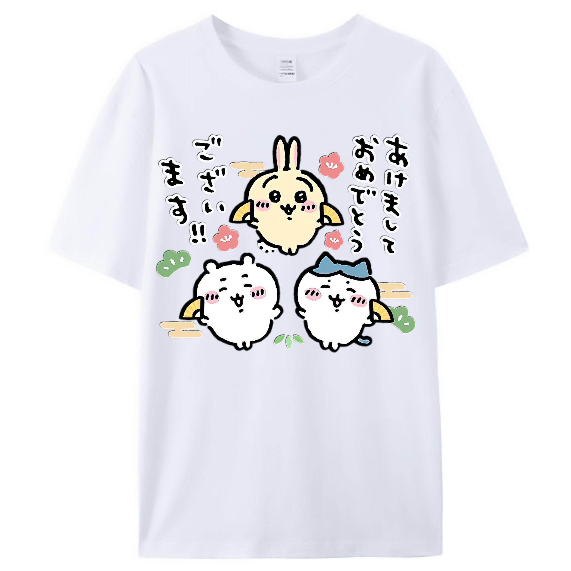 （画像用） ちいかわ ちいかわ Chii-kawa chiikawa レディースカジュアルプリントTシャツ（綿100％）