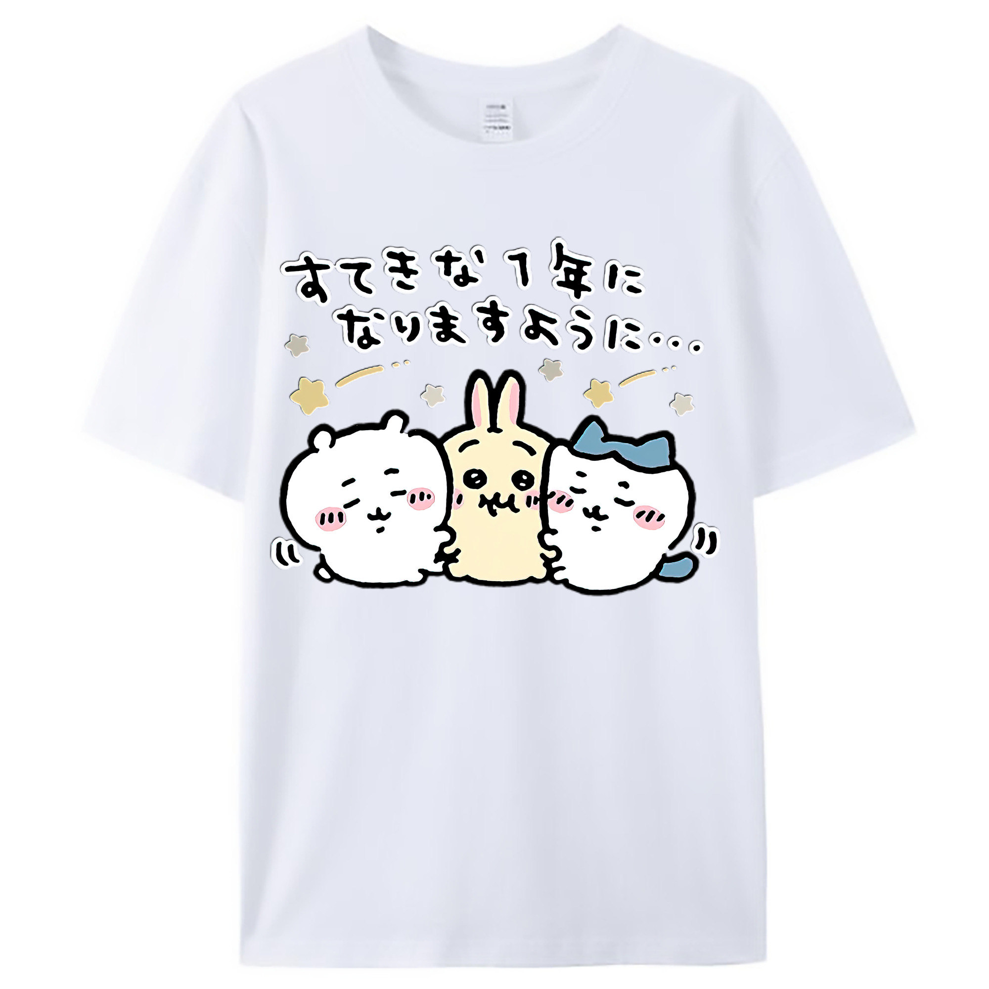 （画像用） ちいかわ ちいかわ Chii-kawa chiikawa レディースカジュアルプリントTシャツ（綿100％）