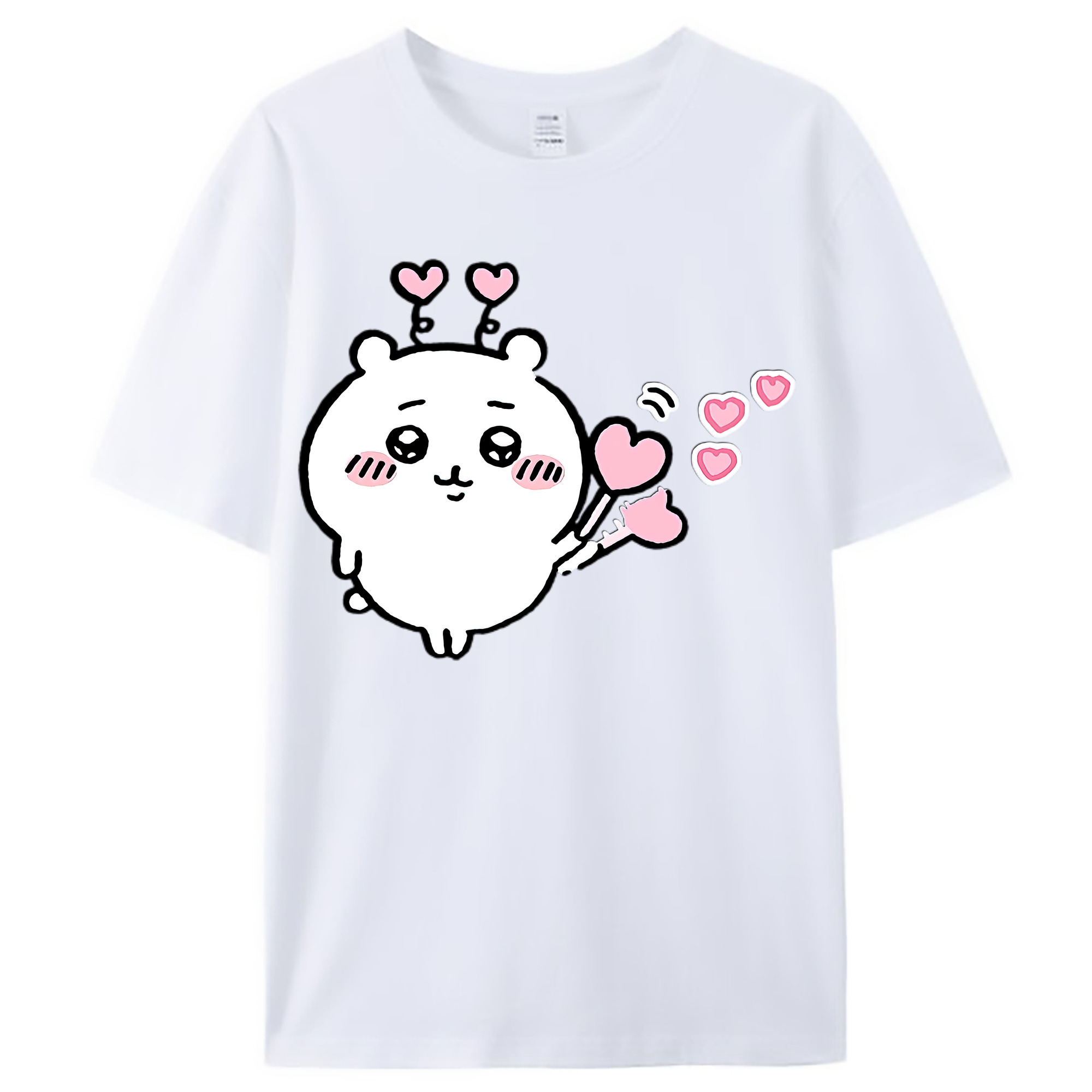 （画像用） ちいかわ ちいかわ Chii-kawa chiikawa レディースカジュアルプリントTシャツ（綿100％）