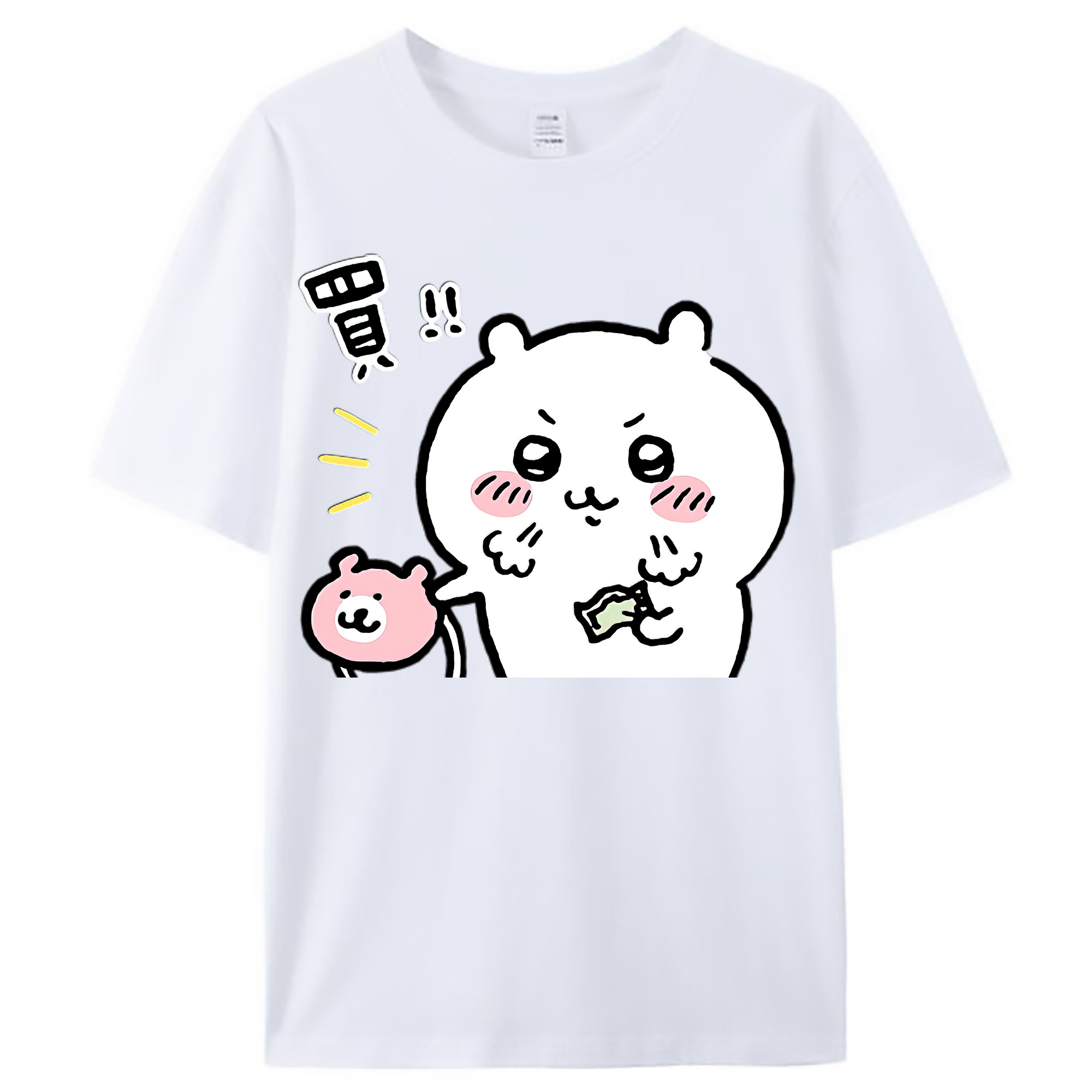（画像用） ちいかわ ちいかわ Chii-kawa chiikawa レディースカジュアルプリントTシャツ（綿100％）