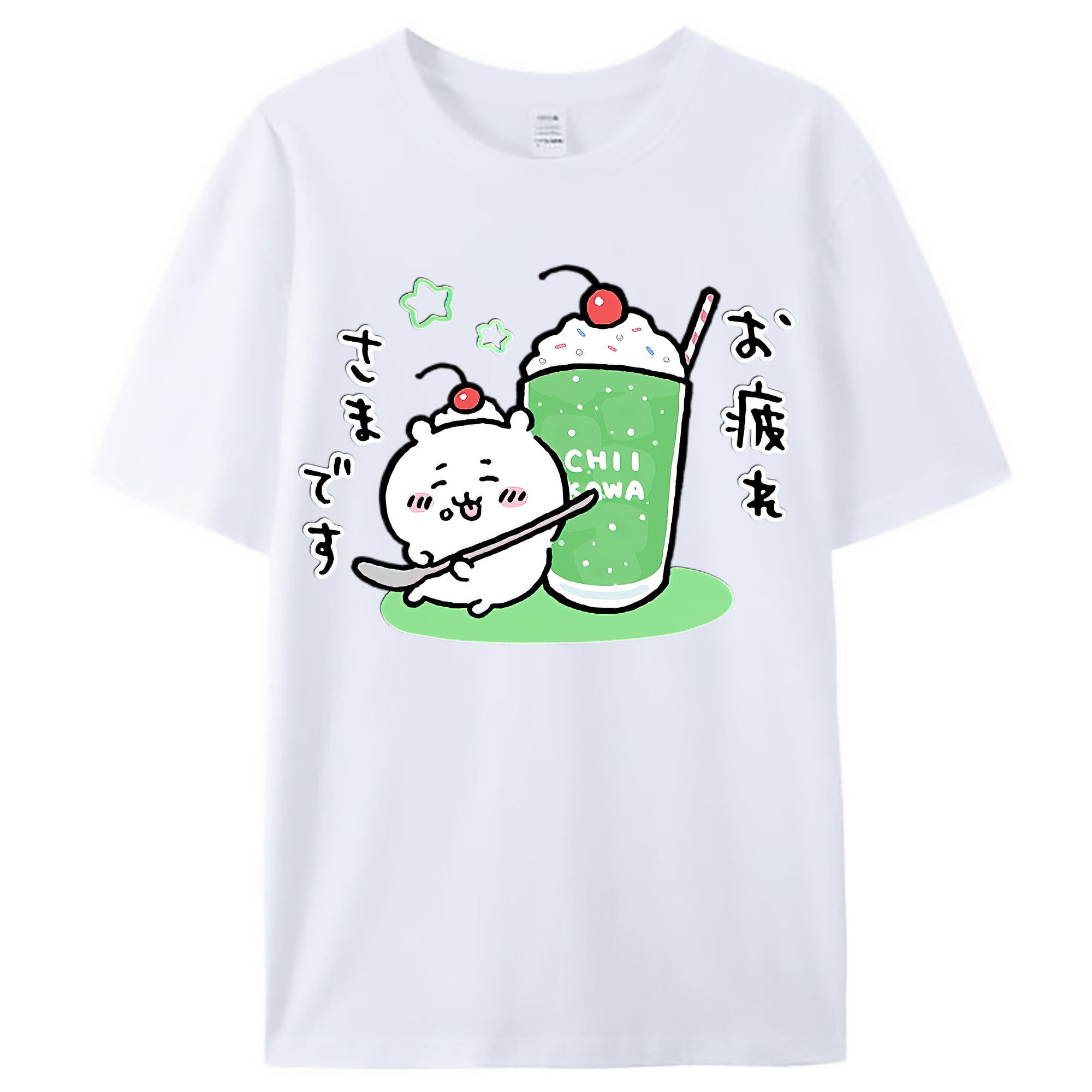 （画像用） ちいかわ ちいかわ Chii-kawa chiikawa レディースカジュアルプリントTシャツ（綿100％）