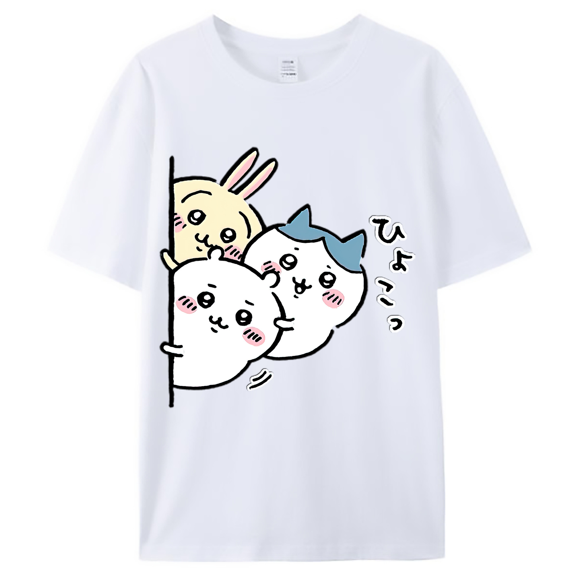 （画像用） ちいかわ うさぎ Chii-kawa usagi レディースカジュアルプリントTシャツ（綿100％）