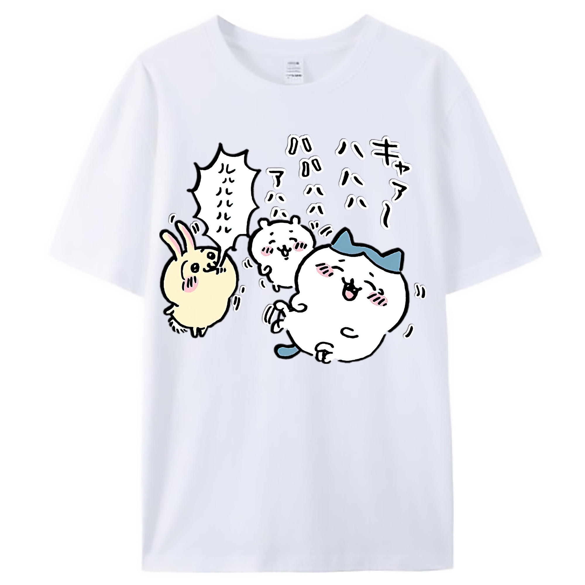 （画像用） ちいかわ うさぎ Chii-kawa usagi レディースカジュアルプリントTシャツ（綿100％）