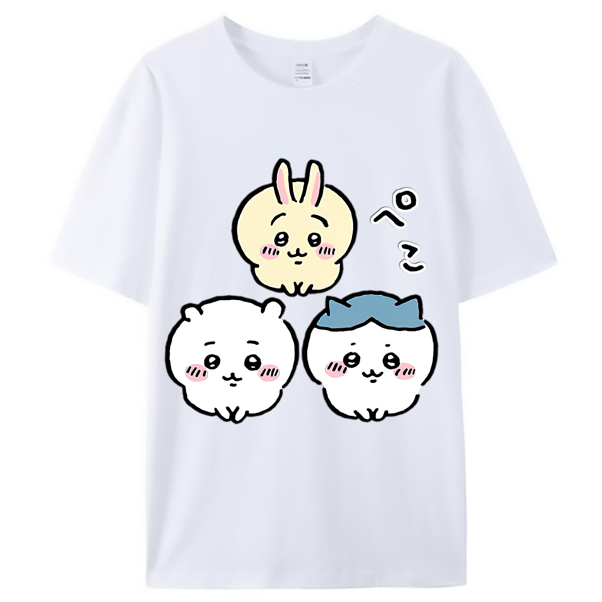 （画像用） ちいかわ うさぎ Chii-kawa usagi レディースカジュアルプリントTシャツ（綿100％）