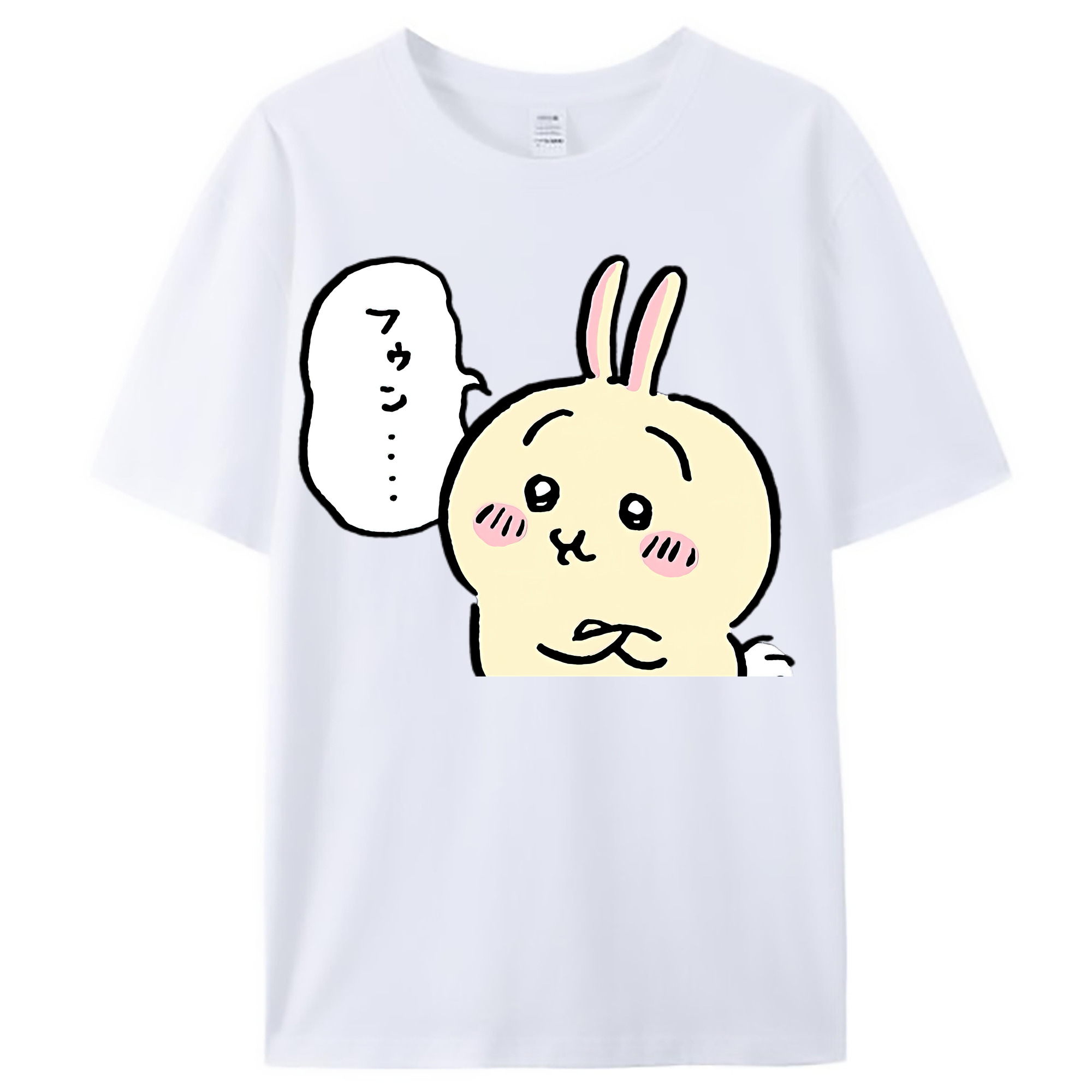（画像用） ちいかわ うさぎ Chii-kawa usagi レディースカジュアルプリントTシャツ（綿100％）