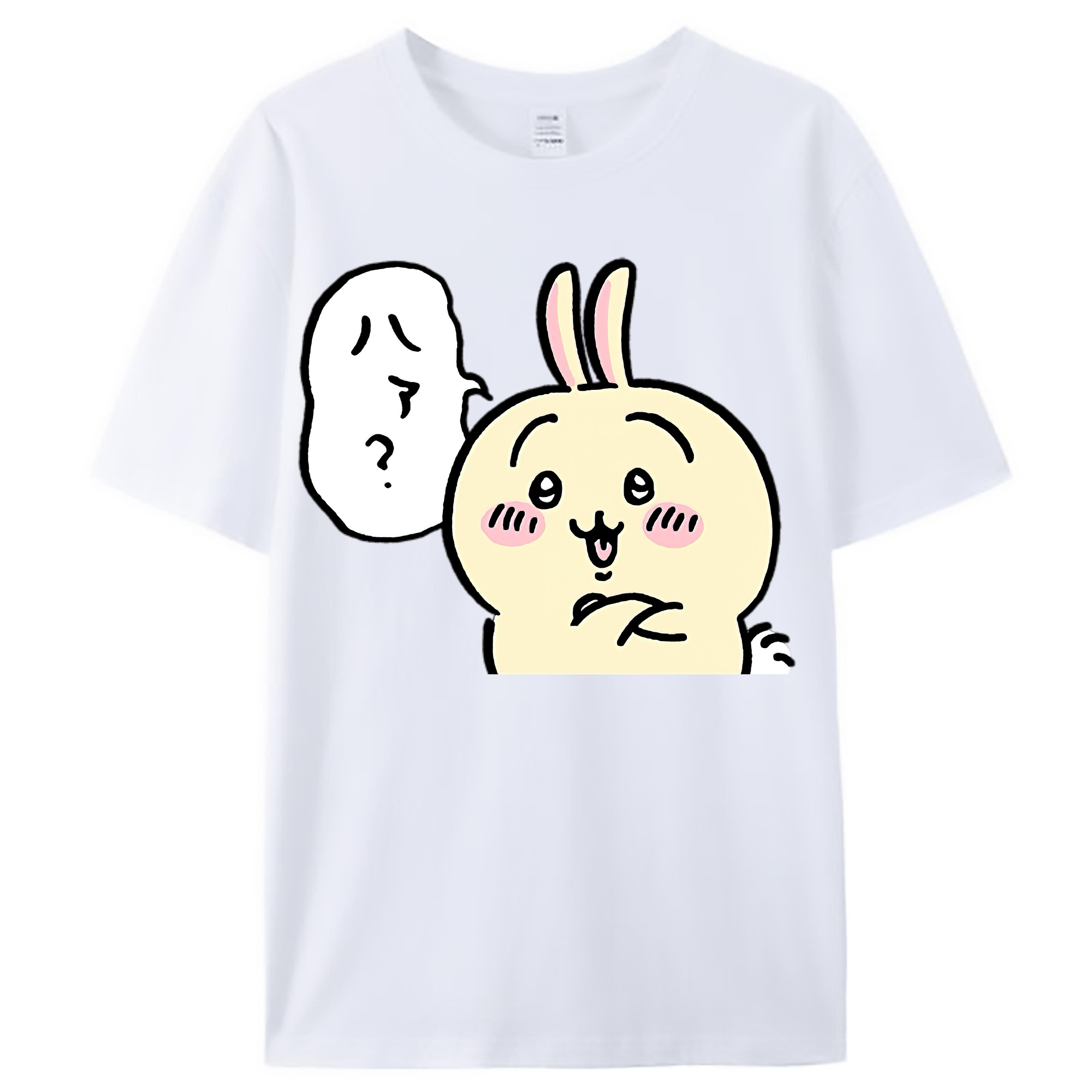 （画像用） ちいかわ うさぎ Chii-kawa usagi レディースカジュアルプリントTシャツ（綿100％）