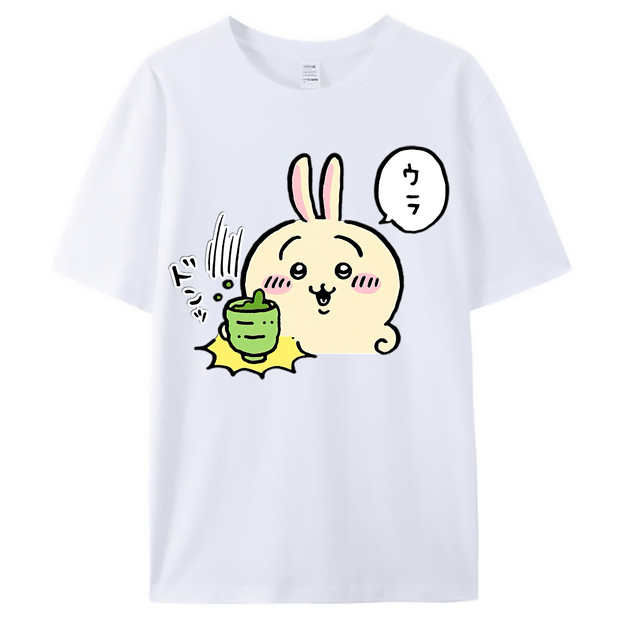（画像用） ちいかわ うさぎ Chii-kawa usagi レディースカジュアルプリントTシャツ（綿100％）
