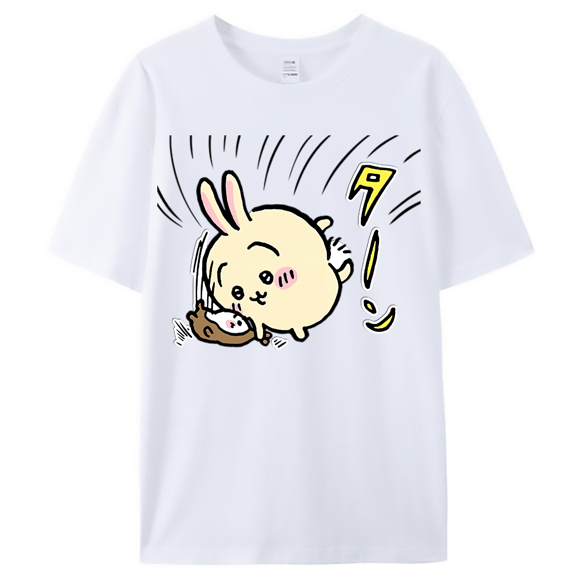 （画像用） ちいかわ うさぎ Chii-kawa usagi レディースカジュアルプリントTシャツ（綿100％）
