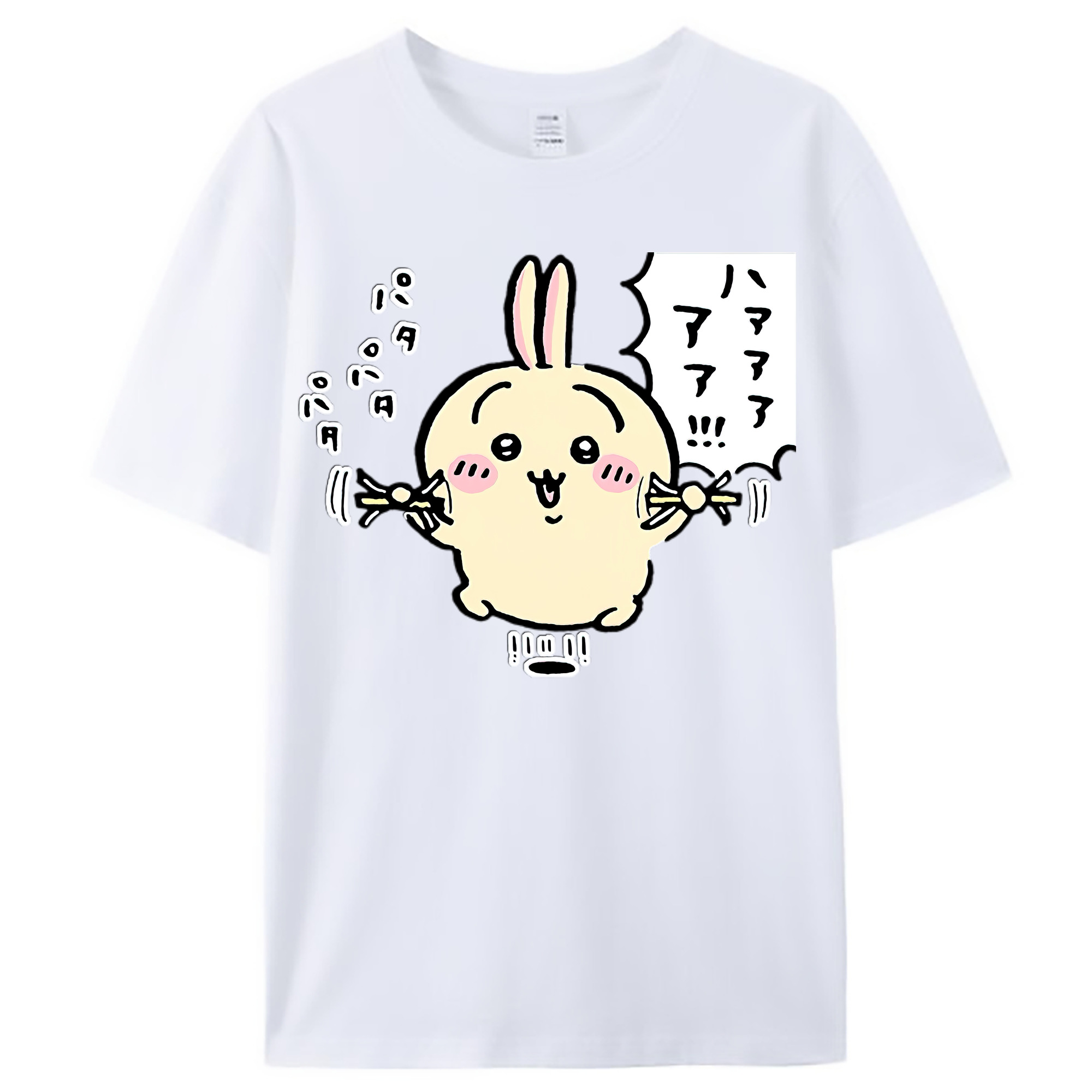 （画像用） ちいかわ うさぎ Chii-kawa usagi レディースカジュアルプリントTシャツ（綿100％）