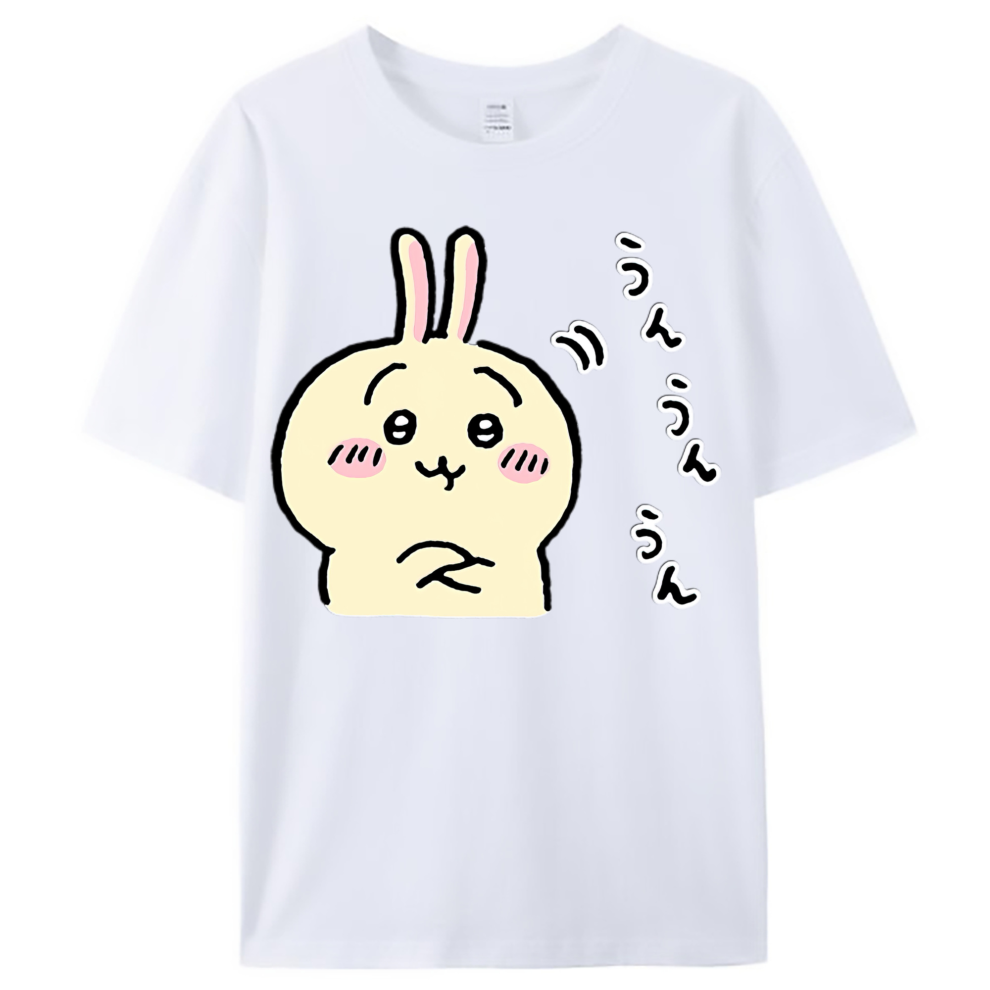 （画像用） ちいかわ うさぎ Chii-kawa usagi レディースカジュアルプリントTシャツ（綿100％）