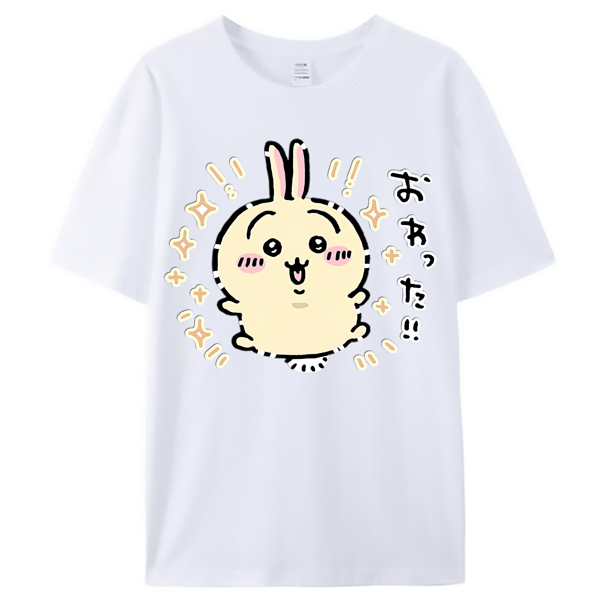 （画像用） ちいかわ うさぎ Chii-kawa usagi レディースカジュアルプリントTシャツ（綿100％）