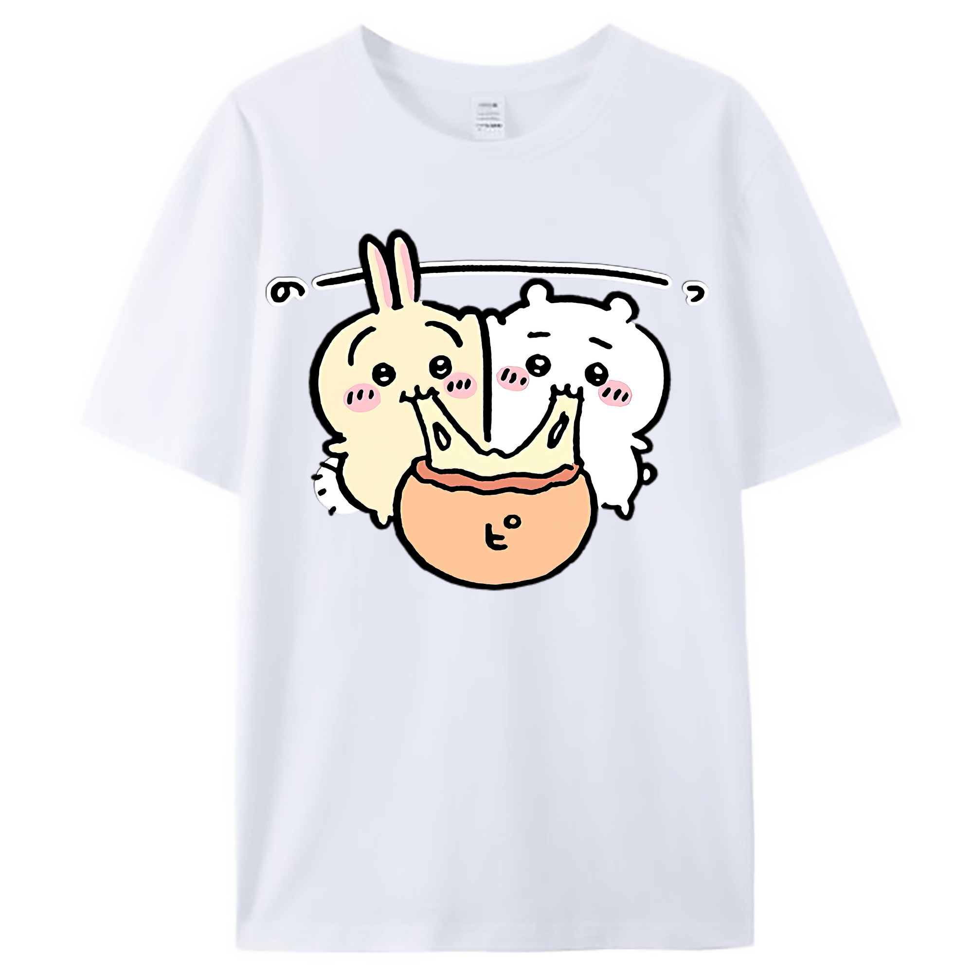 （画像用） ちいかわ うさぎ Chii-kawa usagi レディースカジュアルプリントTシャツ（綿100％）