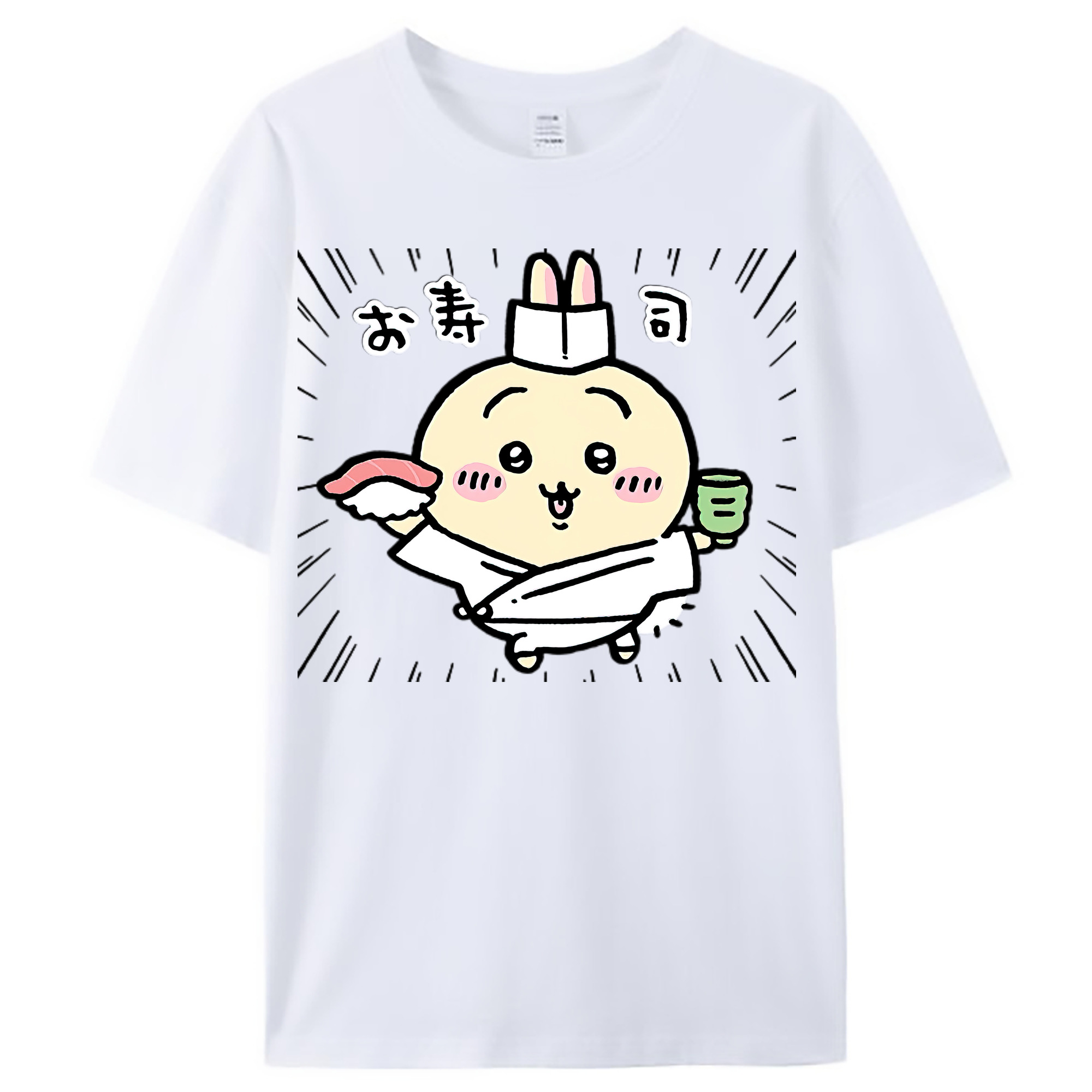 （画像用） ちいかわ うさぎ Chii-kawa usagi レディースカジュアルプリントTシャツ（綿100％）