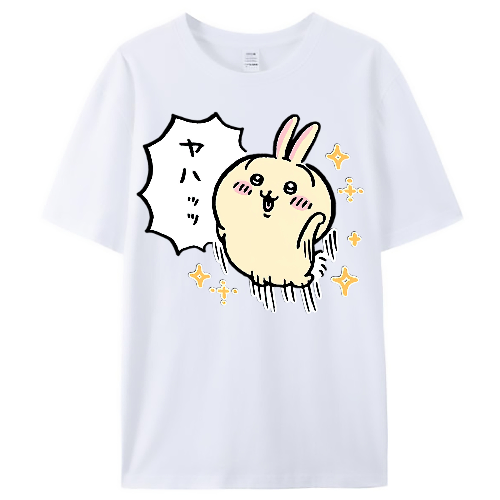（画像用） ちいかわ うさぎ Chii-kawa usagi レディースカジュアルプリントTシャツ（綿100％）