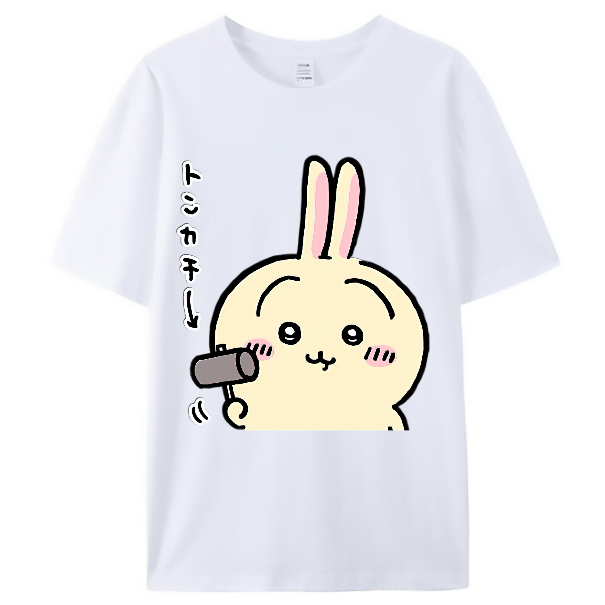（画像用） ちいかわ うさぎ Chii-kawa usagi レディースカジュアルプリントTシャツ（綿100％）