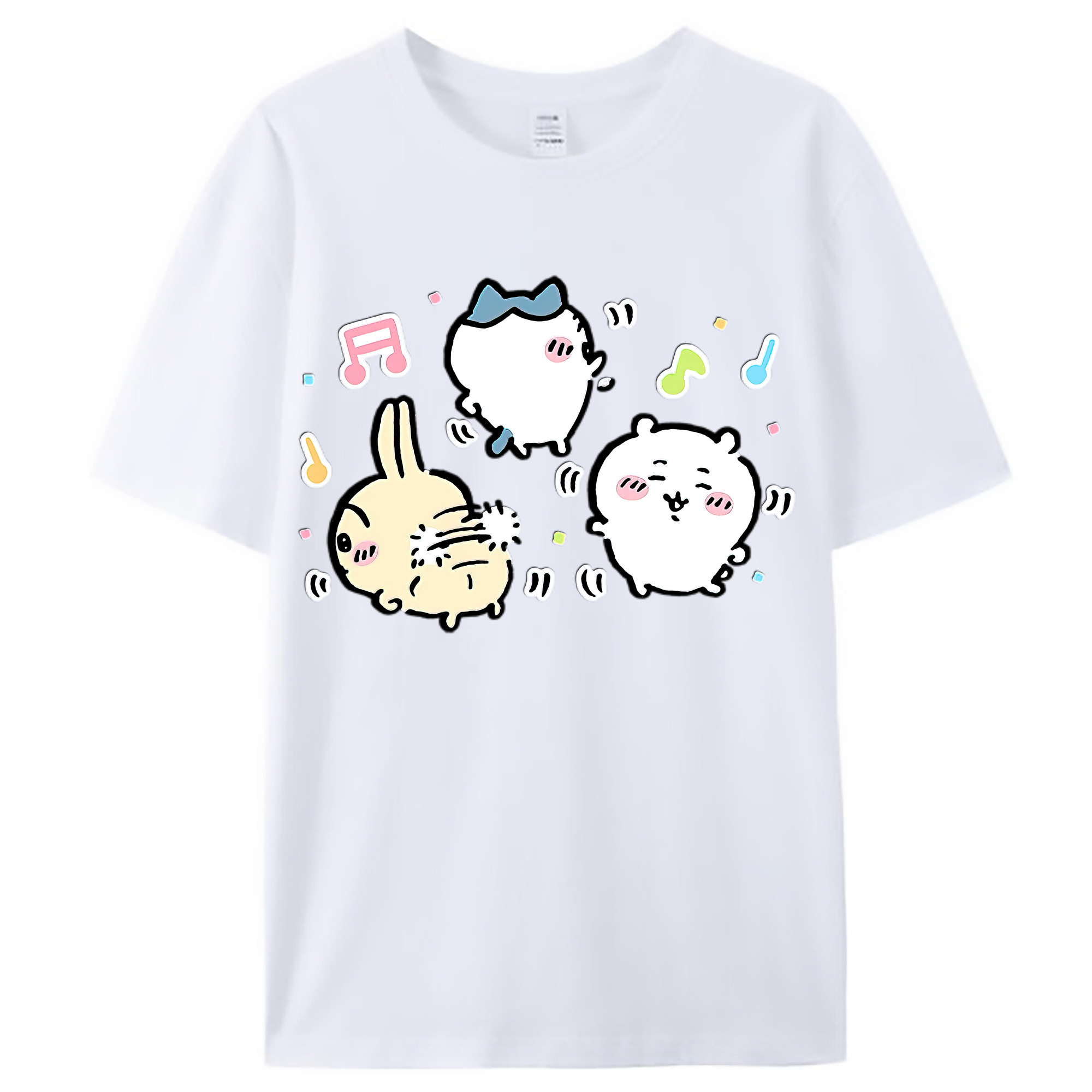 （画像用） ちいかわ うさぎ Chii-kawa usagi レディースカジュアルプリントTシャツ（綿100％）