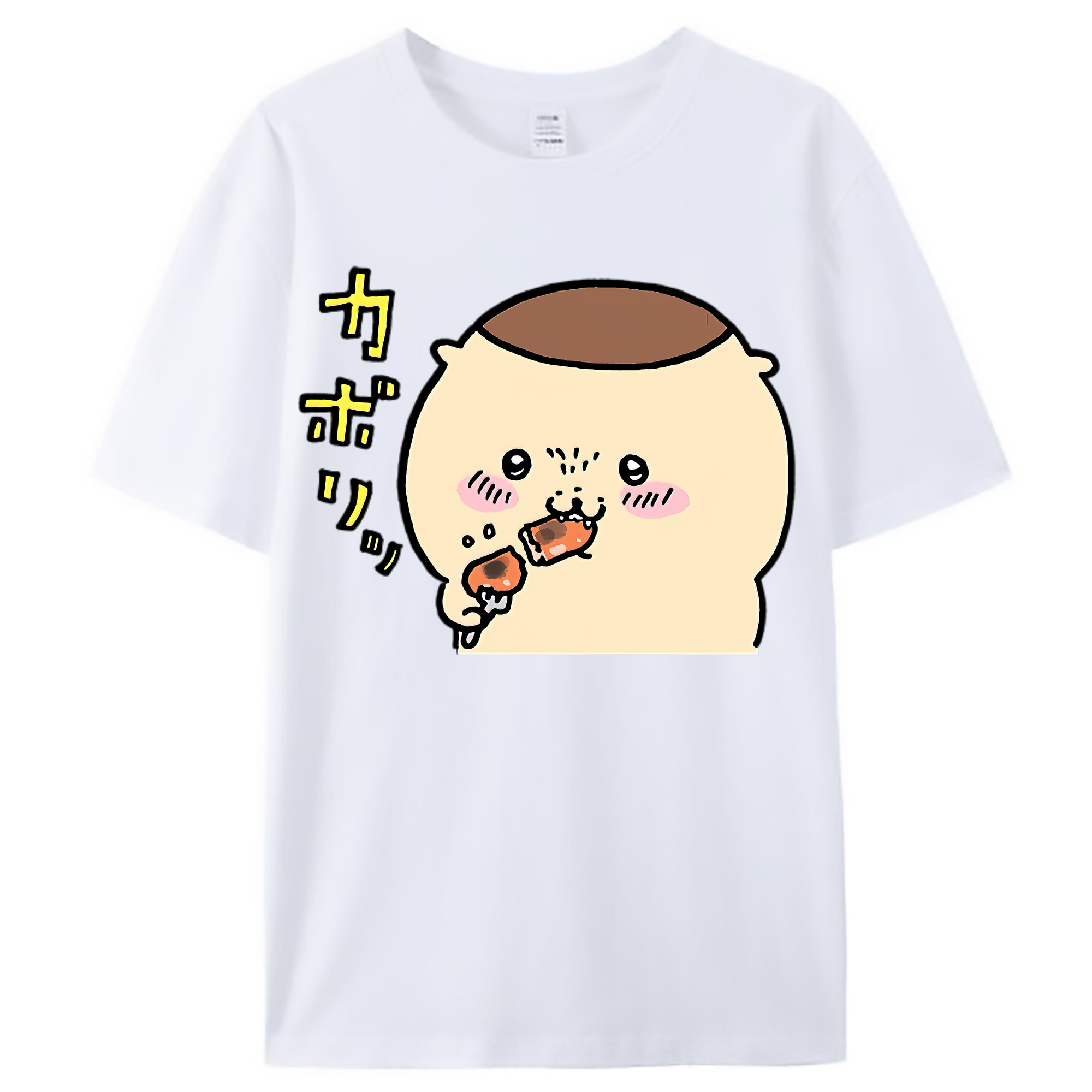 （画像用） ちいかわ くりまんじゅう Chii-kawa kuri manjū レディースカジュアルプリントTシャツ（綿100％）