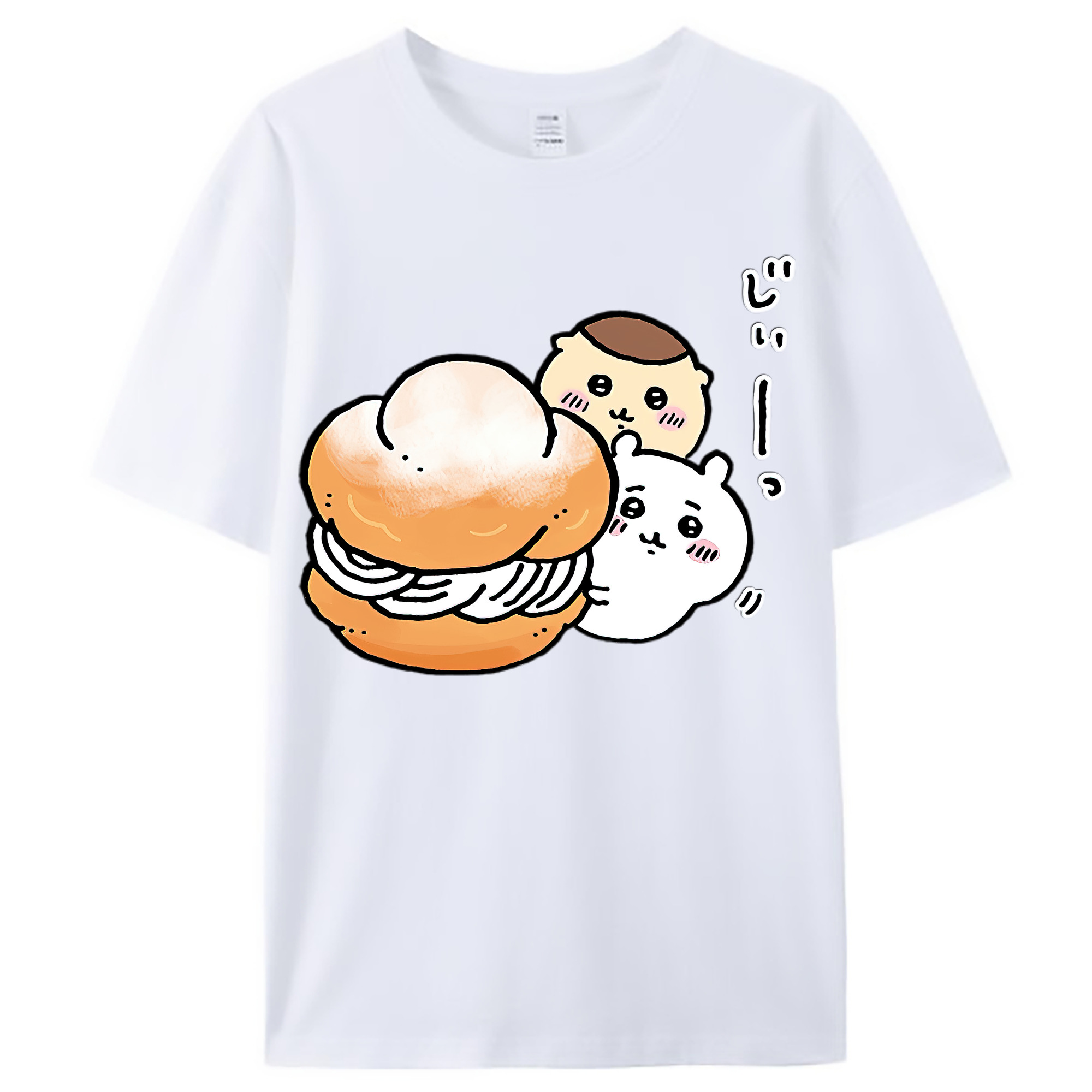 （画像用） ちいかわ くりまんじゅう Chii-kawa kuri manjū レディースカジュアルプリントTシャツ（綿100％）