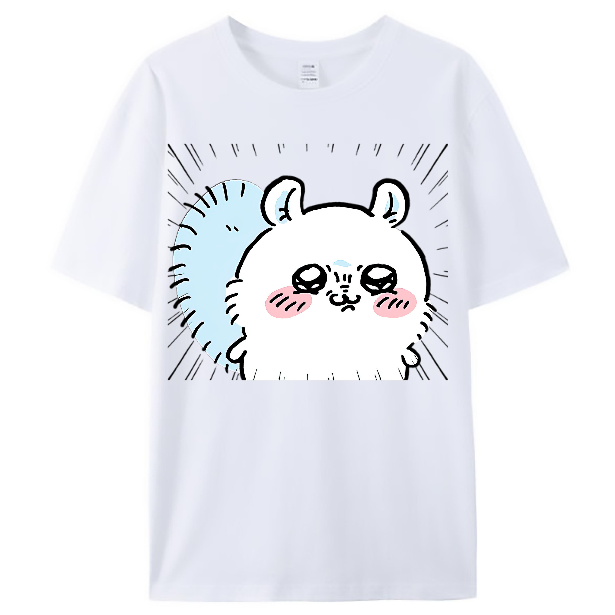 （画像用） ちいかわ モモンガ Chii-kawa Momonga レディースカジュアルプリントTシャツ（綿100％）