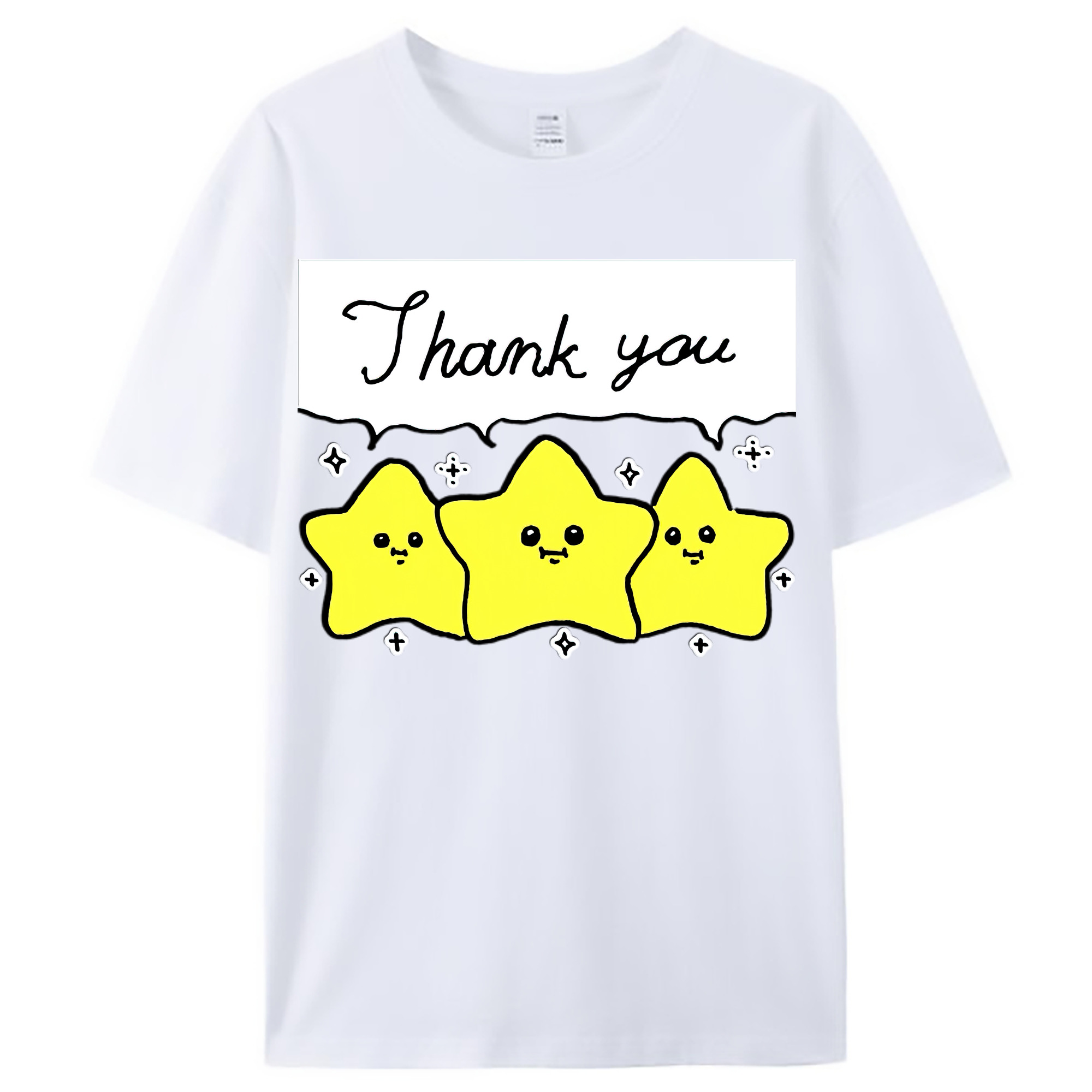 （画像用） ちいかわ 流れ星 Chii-kawa Shooting star レディースカジュアルプリントTシャツ（綿100％）