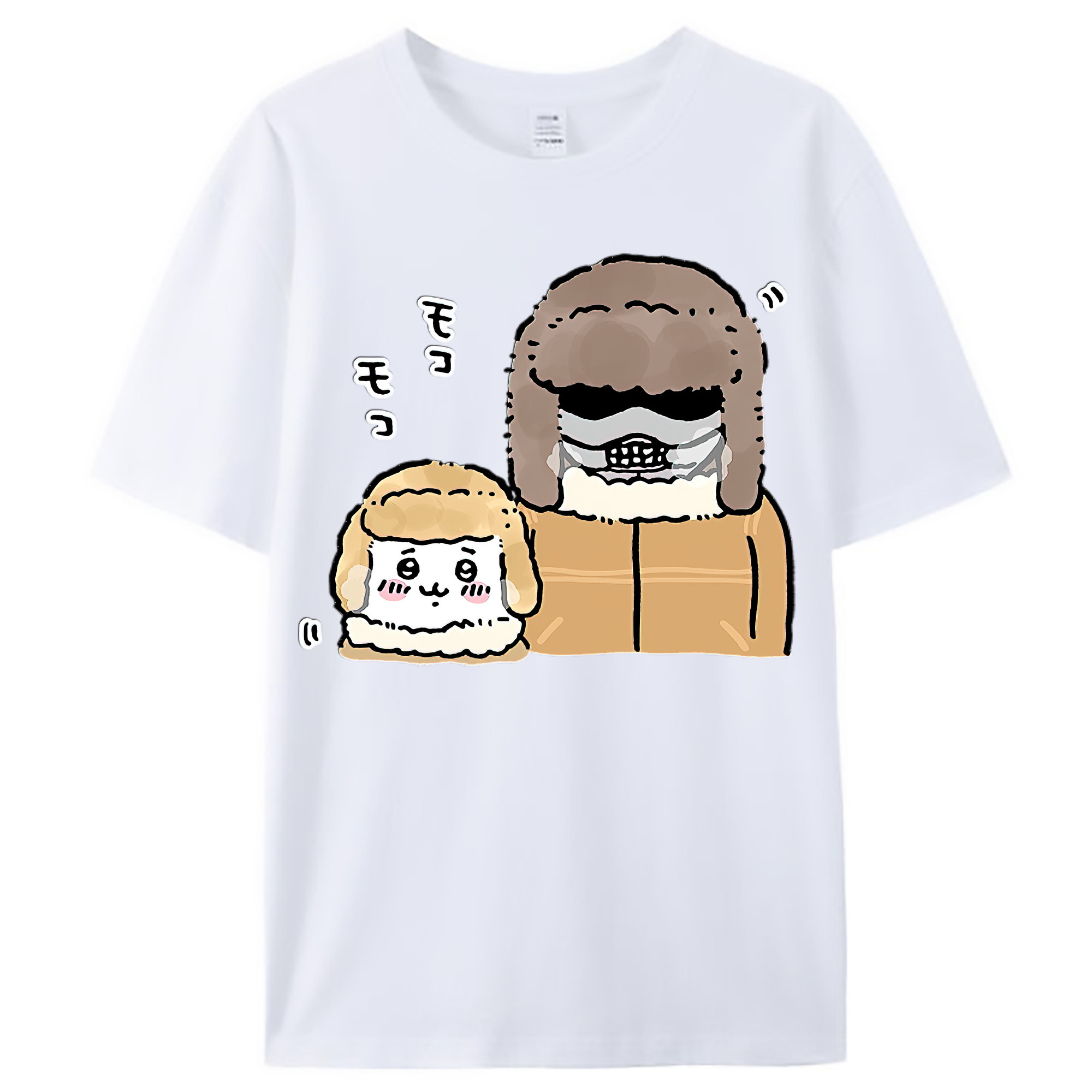 （画像用） ちいかわ 労働の鎧さん Chii-kawa Mr. Armor of Labor レディースカジュアルプリントTシャツ（綿100％）