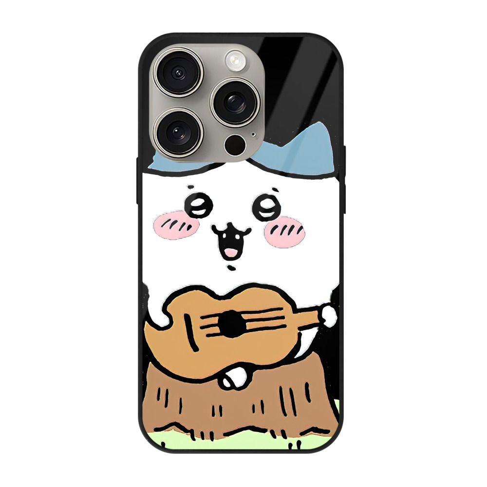 （画像用） ちいかわ ハチワレ Chii-kawa hachiware 【iPhone15Pro対応】スマホケース 耐衝撃＆黄変防止 背面ガラス