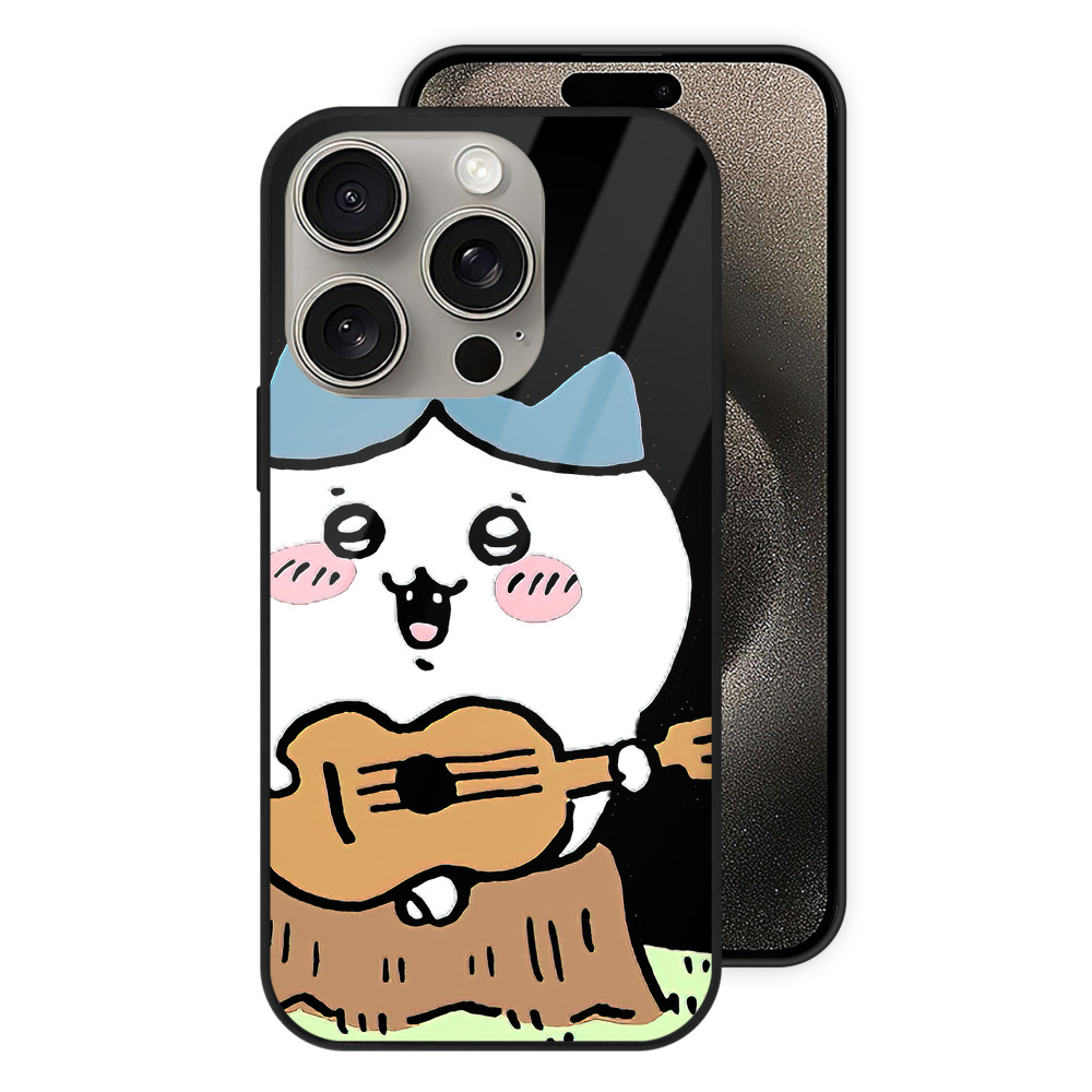 （画像用） ちいかわ ハチワレ Chii-kawa hachiware 【iPhone15Pro対応】スマホケース 耐衝撃＆黄変防止 背面ガラス