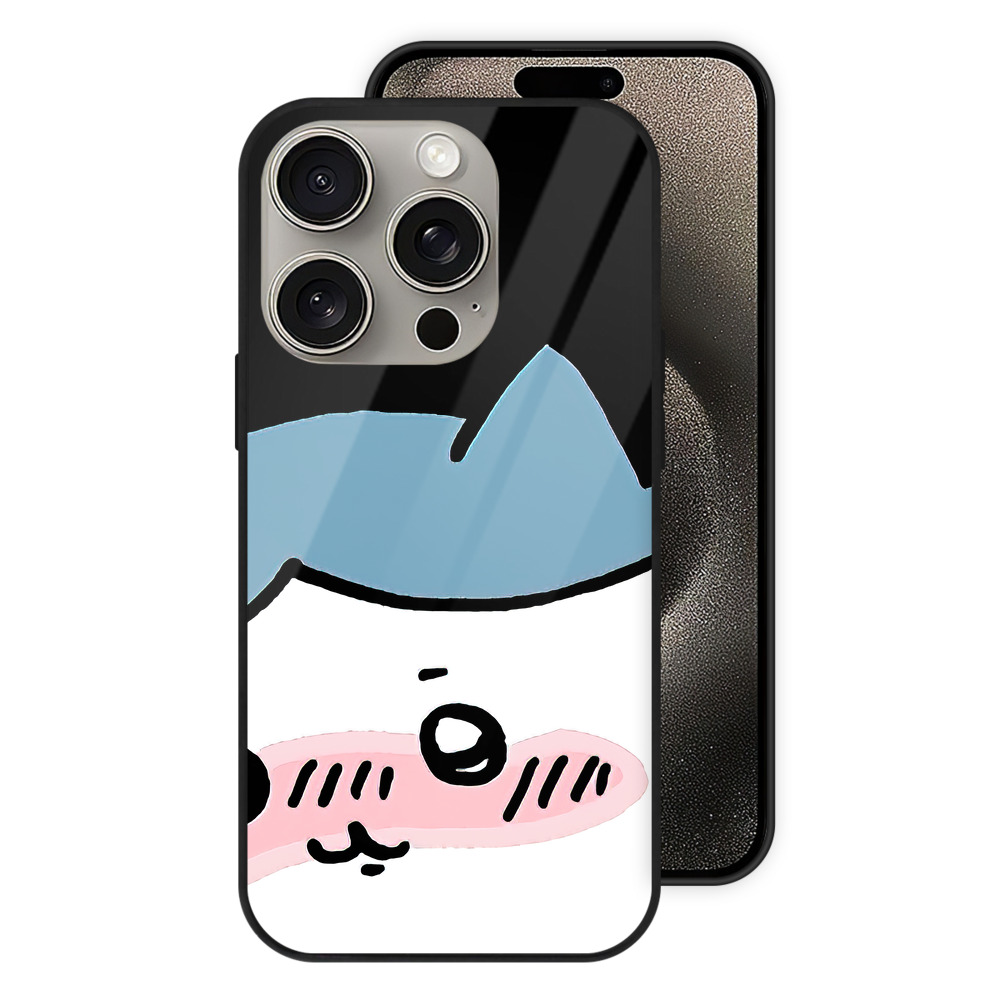 （画像用） ちいかわ ハチワレ Chii-kawa hachiware 【iPhone15Pro対応】スマホケース 耐衝撃＆黄変防止 背面ガラス