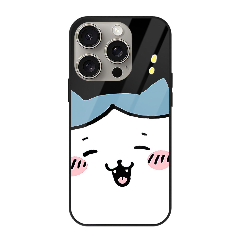 （画像用） ちいかわ ハチワレ Chii-kawa hachiware 【iPhone15Pro対応】スマホケース 耐衝撃＆黄変防止 背面ガラス