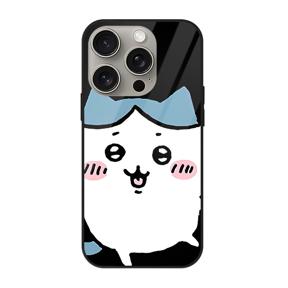 （画像用） ちいかわ ハチワレ Chii-kawa hachiware 【iPhone15Pro対応】スマホケース 耐衝撃＆黄変防止 背面ガラス