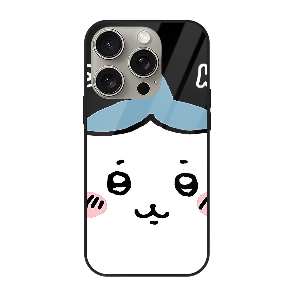 （画像用） ちいかわ ハチワレ Chii-kawa hachiware 【iPhone15Pro対応】スマホケース 耐衝撃＆黄変防止 背面ガラス