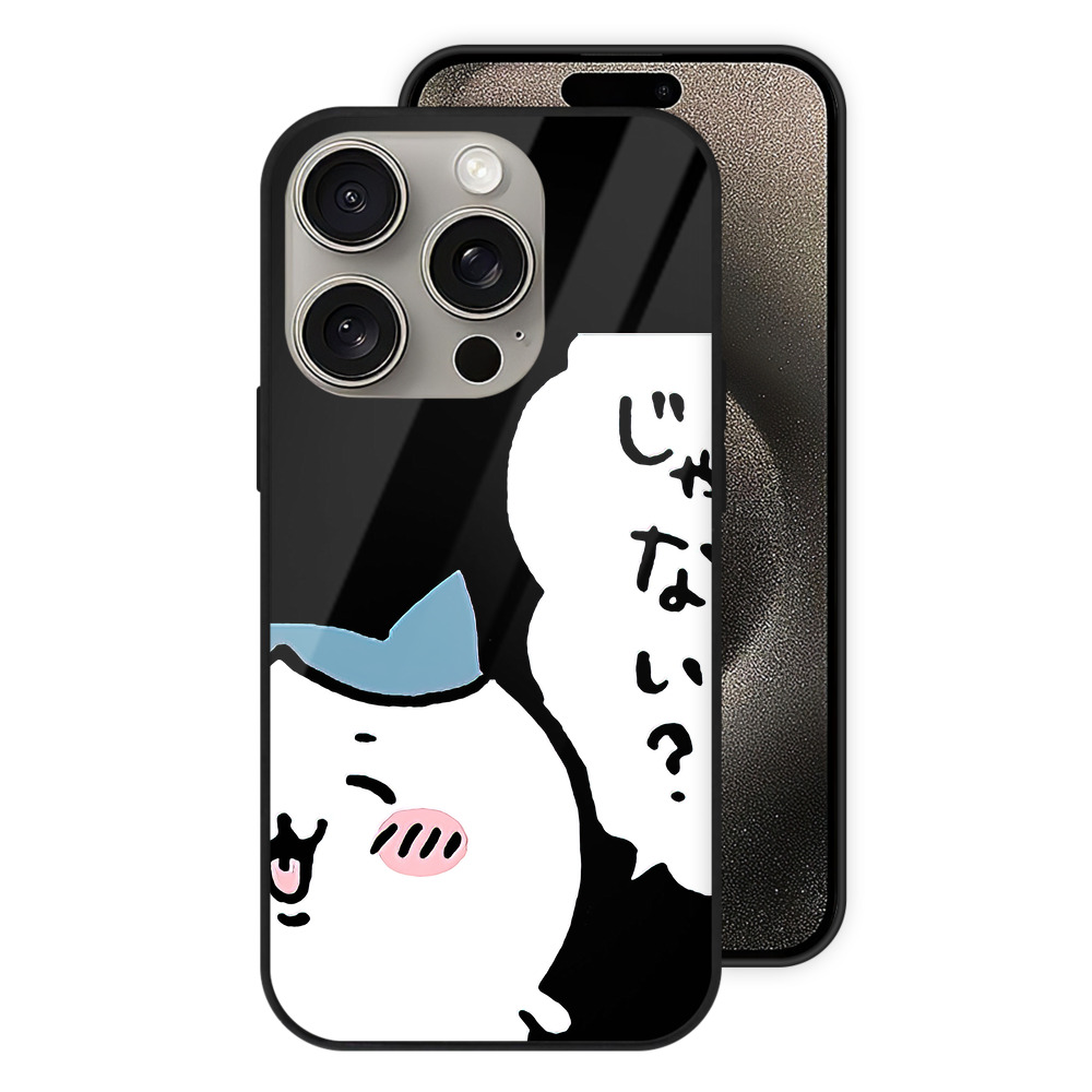 （画像用） ちいかわ ハチワレ Chii-kawa hachiware 【iPhone15Pro対応】スマホケース 耐衝撃＆黄変防止 背面ガラス