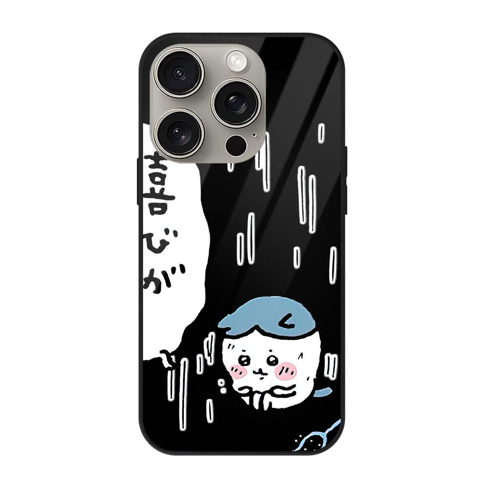 （画像用） ちいかわ ハチワレ Chii-kawa hachiware 【iPhone15Pro対応】スマホケース 耐衝撃＆黄変防止 背面ガラス