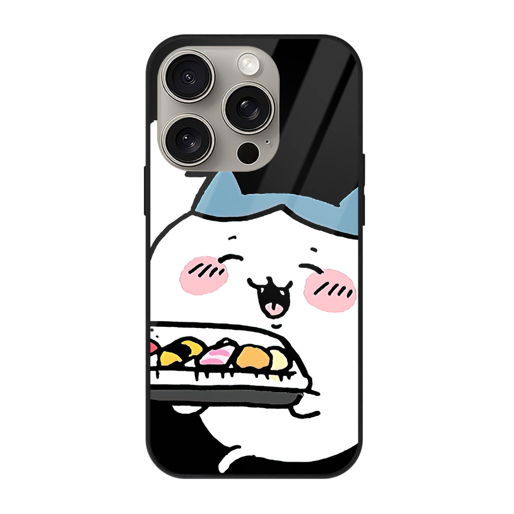 （画像用） ちいかわ ハチワレ Chii-kawa hachiware 【iPhone15Pro対応】スマホケース 耐衝撃＆黄変防止 背面ガラス
