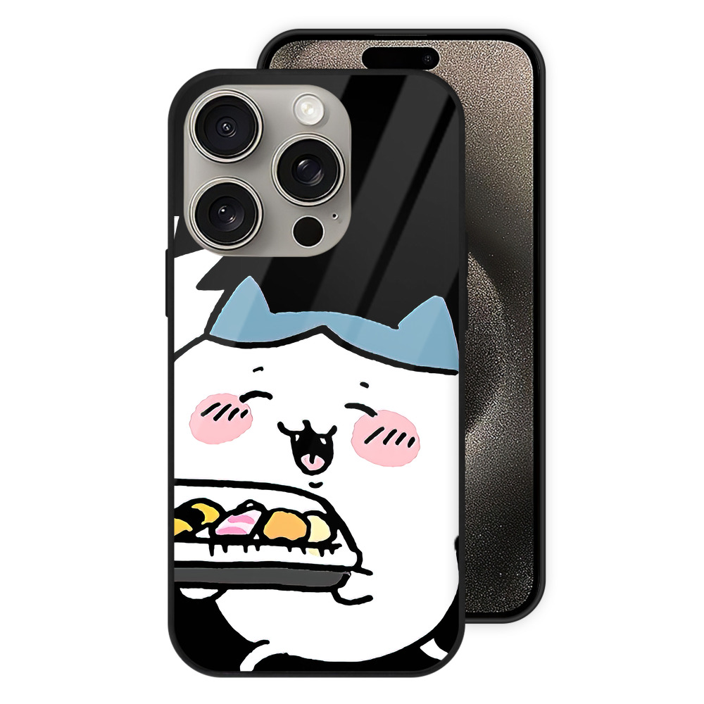 （画像用） ちいかわ ハチワレ Chii-kawa hachiware 【iPhone15Pro対応】スマホケース 耐衝撃＆黄変防止 背面ガラス