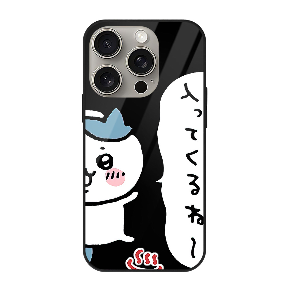 （画像用） ちいかわ ハチワレ Chii-kawa hachiware 【iPhone15Pro対応】スマホケース 耐衝撃＆黄変防止 背面ガラス
