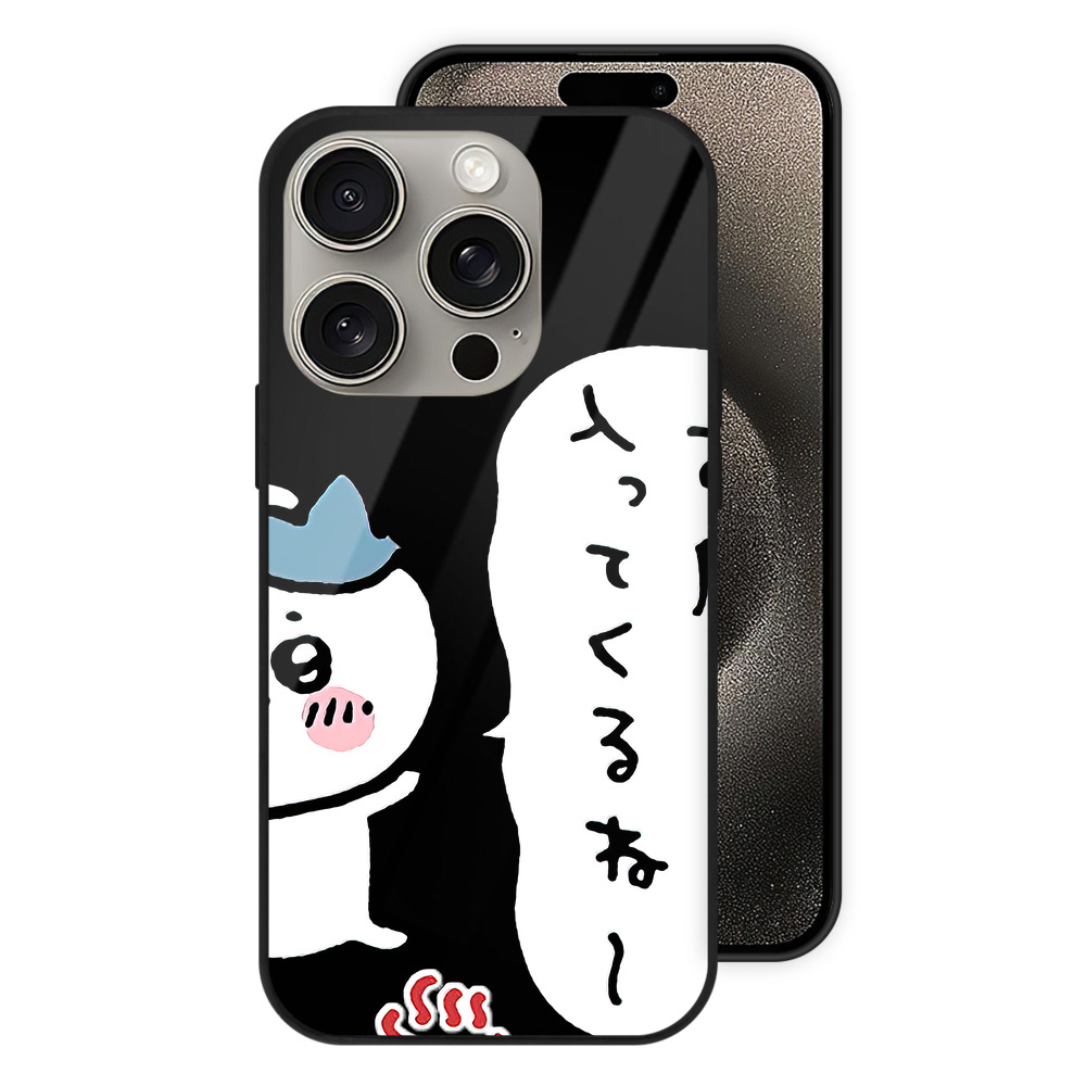 （画像用） ちいかわ ハチワレ Chii-kawa hachiware 【iPhone15Pro対応】スマホケース 耐衝撃＆黄変防止 背面ガラス