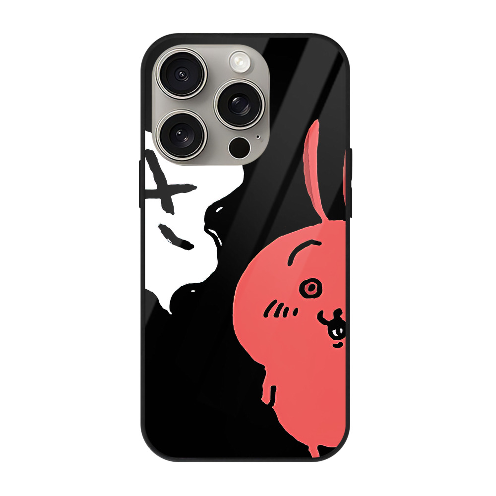 （画像用） ちいかわ ハチワレ Chii-kawa hachiware 【iPhone15Pro対応】スマホケース 耐衝撃＆黄変防止 背面ガラス
